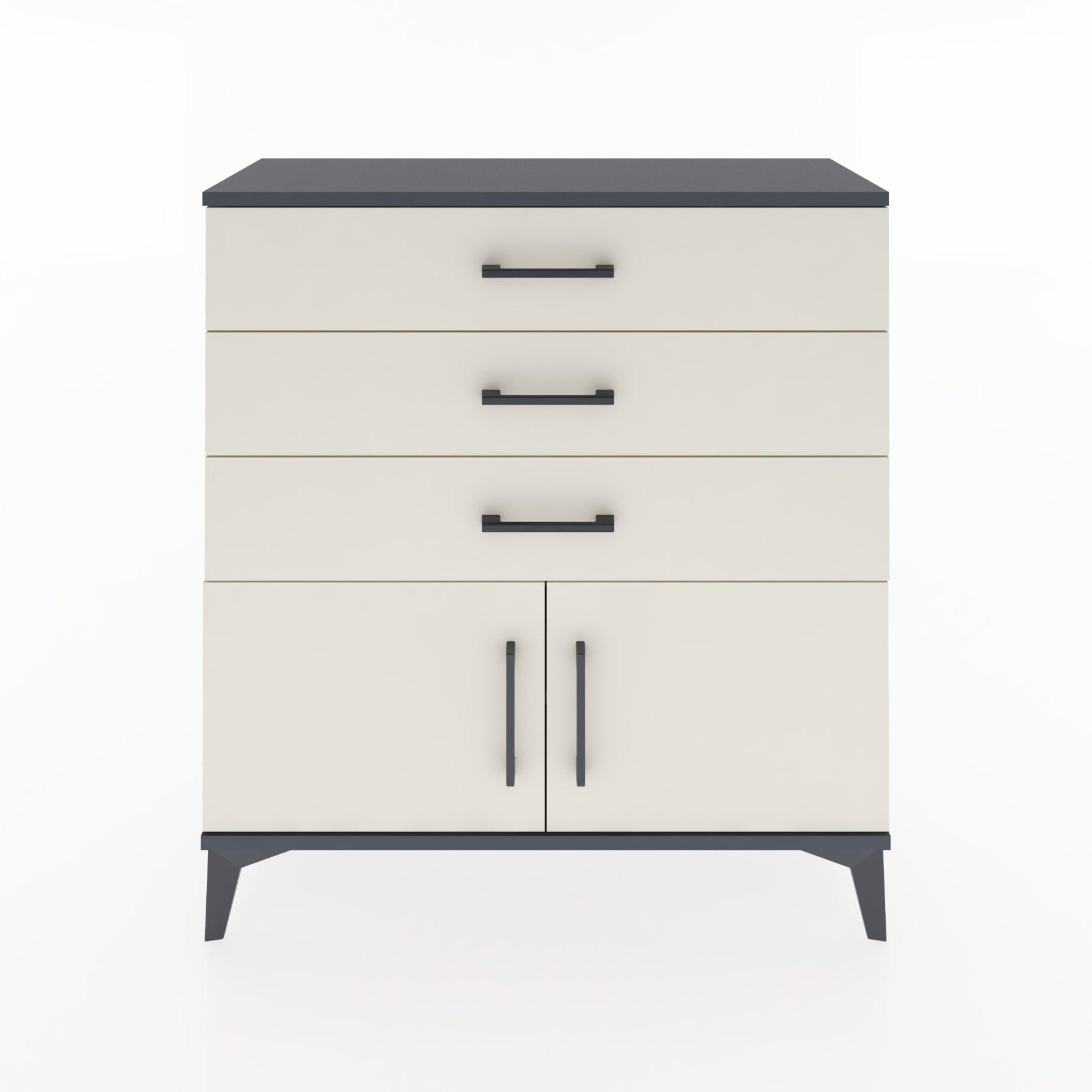 Woodntry Modular Dresser Anthracite 88x30x84 cm with Cover and Drawer KC23-2