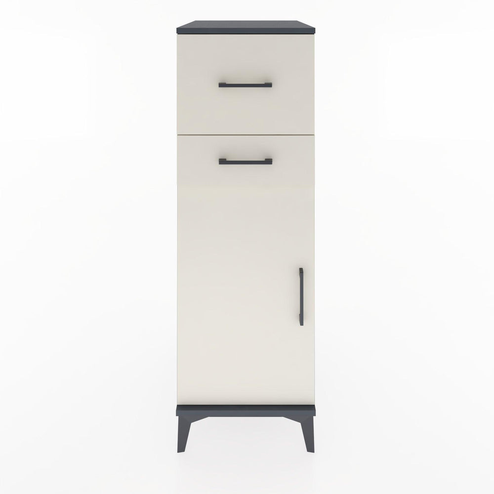 Woodntry Modüler Dolap Antrasit 44x59x122 cm Kapaklı ve Çekmeceli KC23-2