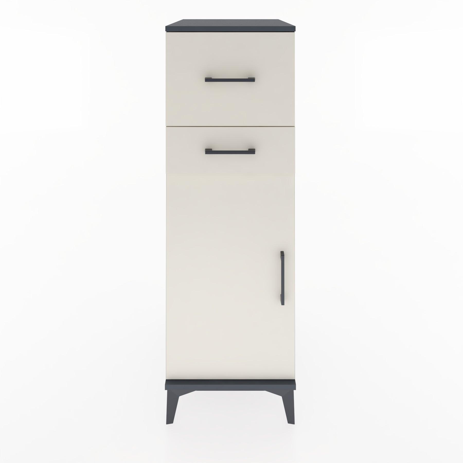 Woodntry Modular Cabinet Anthracite 44x30x122 cm with Doors and Drawers KC23-2