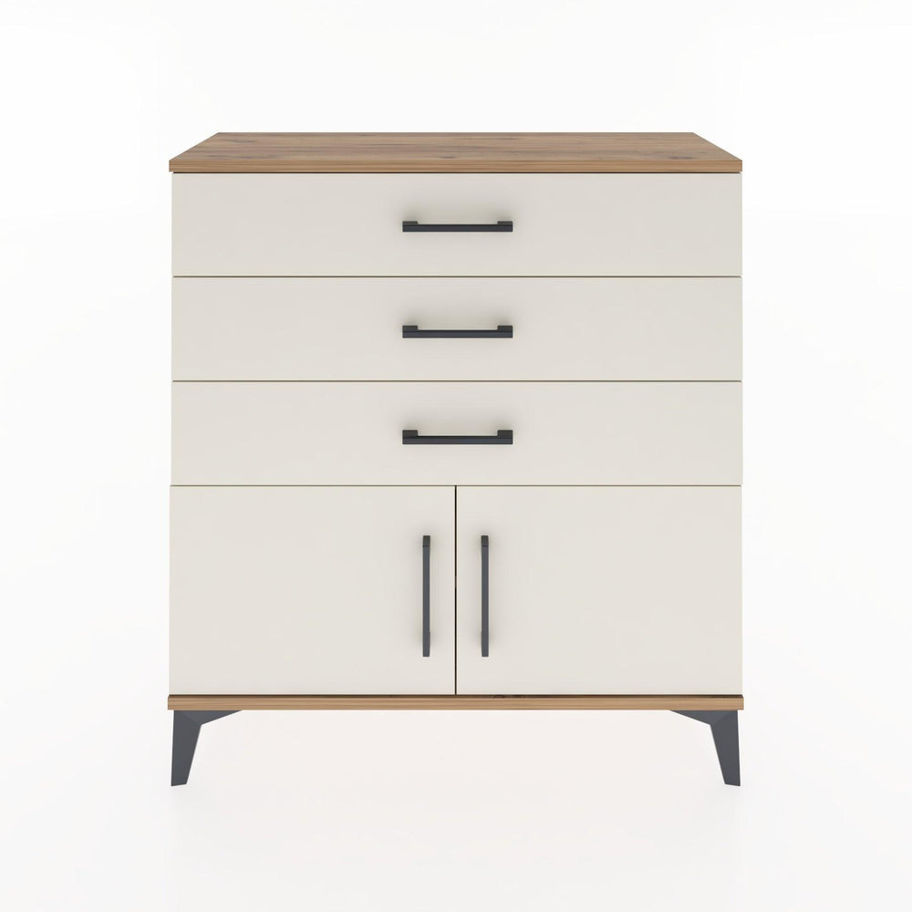 Woodntry Modüler Şifonyer Çam 88x30x84 cm Kapaklı ve Çekmeceli KC23-3