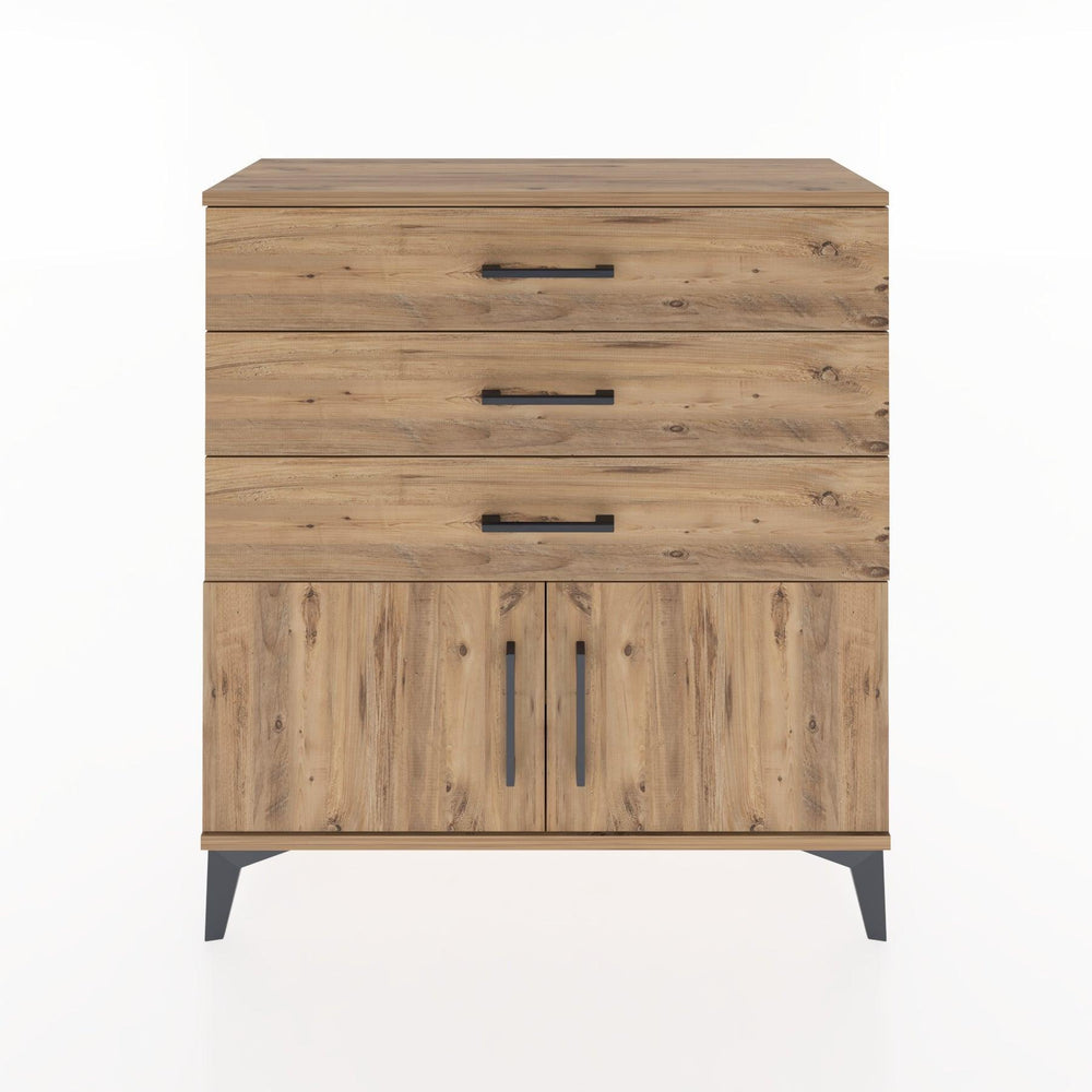 Woodntry Modüler Şifonyer Çam 88x30x84 cm Kapaklı ve Çekmeceli KC23-3