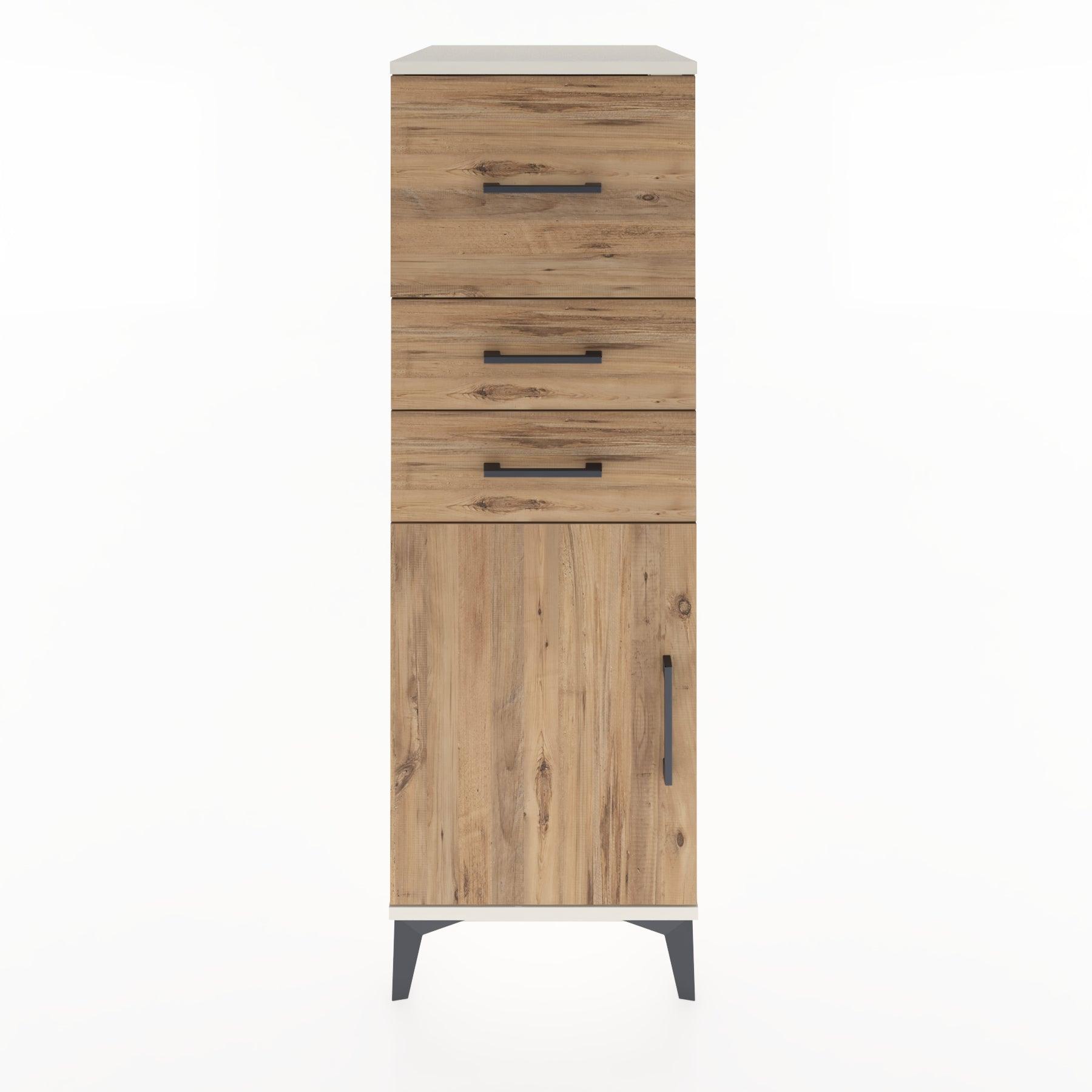 Woodntry Modular Cabinet Moonstone 44x30x122 cm with Doors and Drawers KC24-1