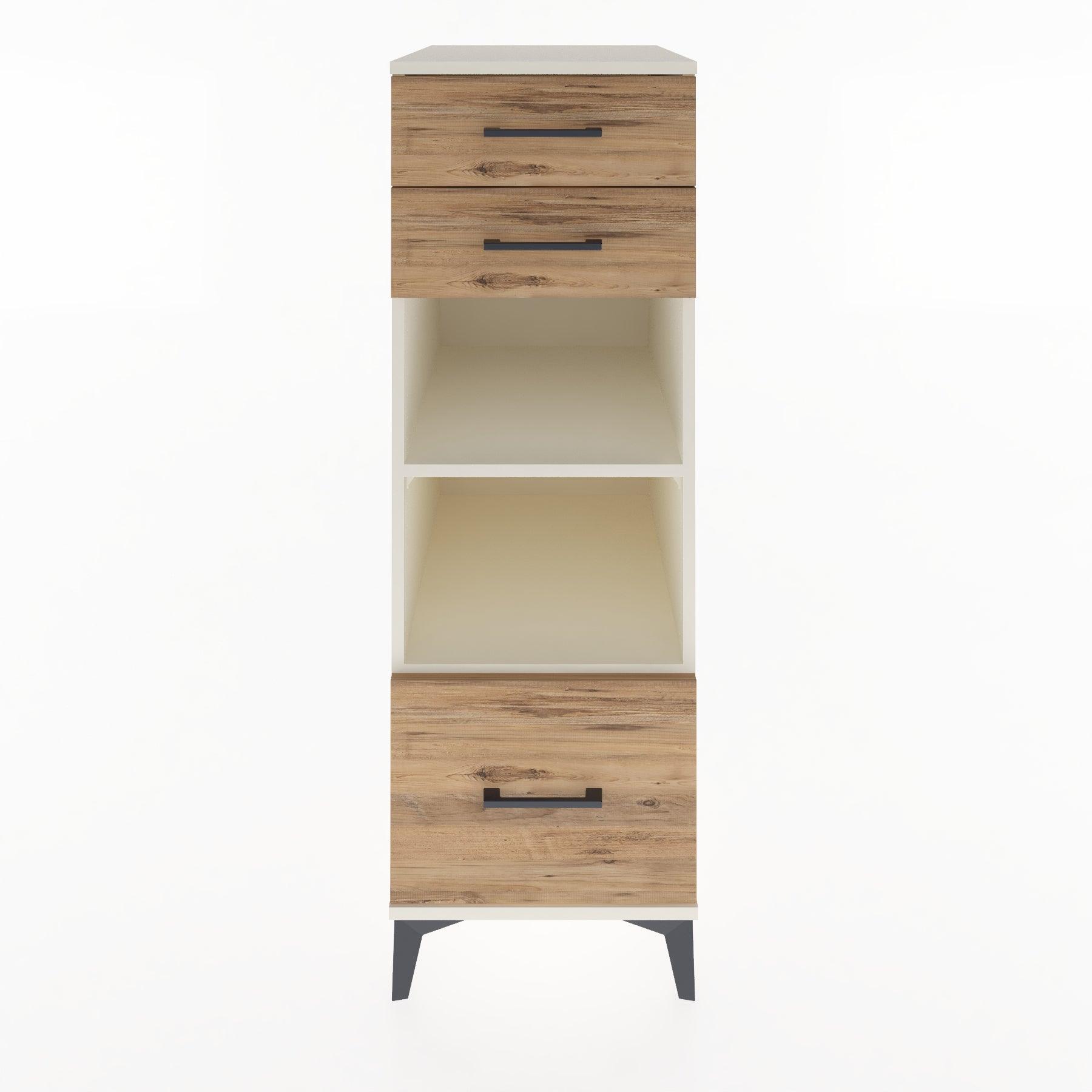 Woodntry Modular Cabinet Moonstone 44x30x122 cm with Drawers and Shelves CR74-1