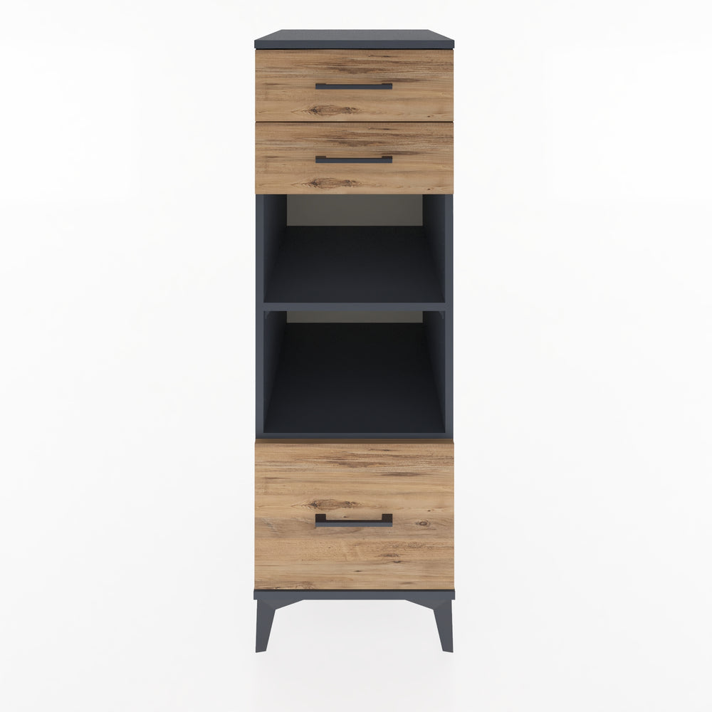 Woodntry Modular Cabinet Anthracite 44x59x122 cm with Drawers and Shelves CR74-2