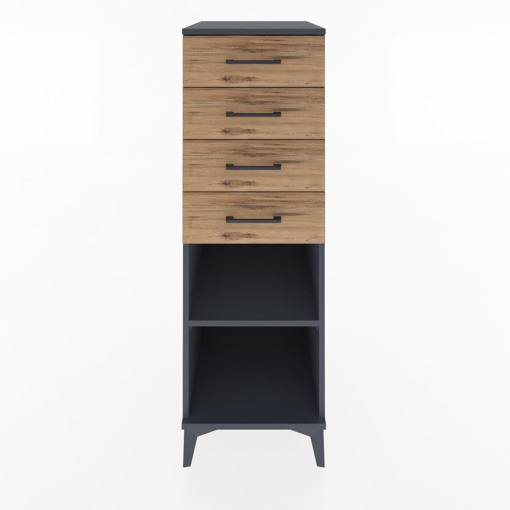 Woodntry Modular Cabinet Anthracite 44x30x122 cm with Drawers and Shelves CR124-2