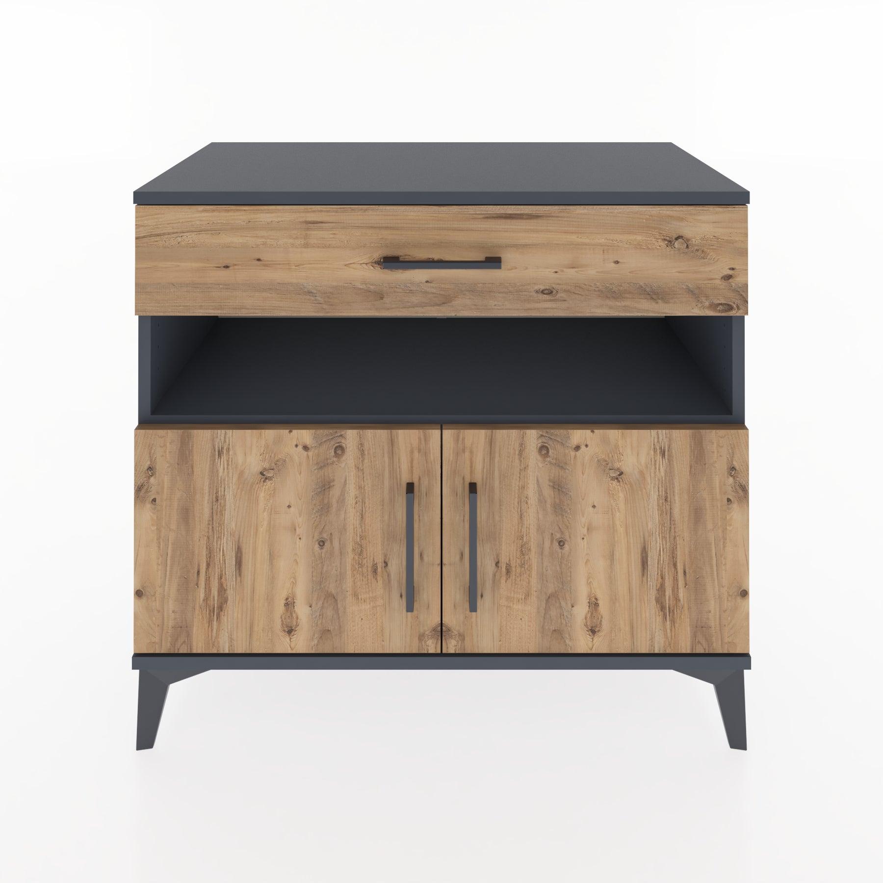 Woodntry Modüler Şifonyer Antrasit 88x44x68 cm Fonksiyonel F24-2