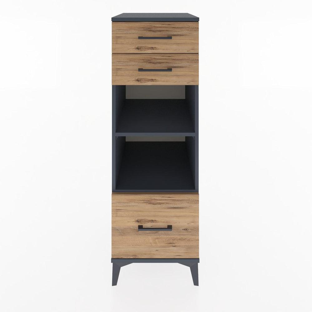 Woodntry Modular Cabinet Anthracite 44x30x122 cm with Drawers and Shelves CR74-2