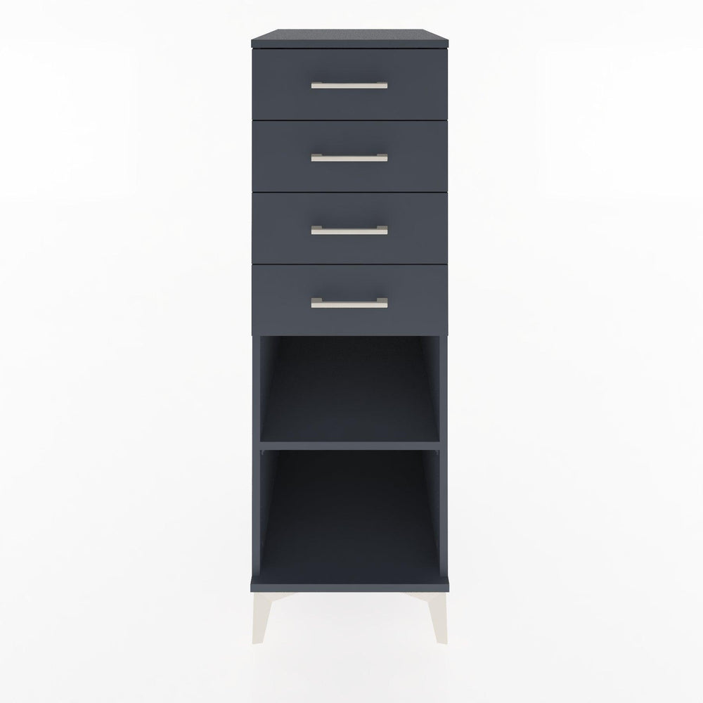 Woodntry Modüler Dolap Antrasit 44x59x122 cm Çekmeceli ve Raflı CR124-2