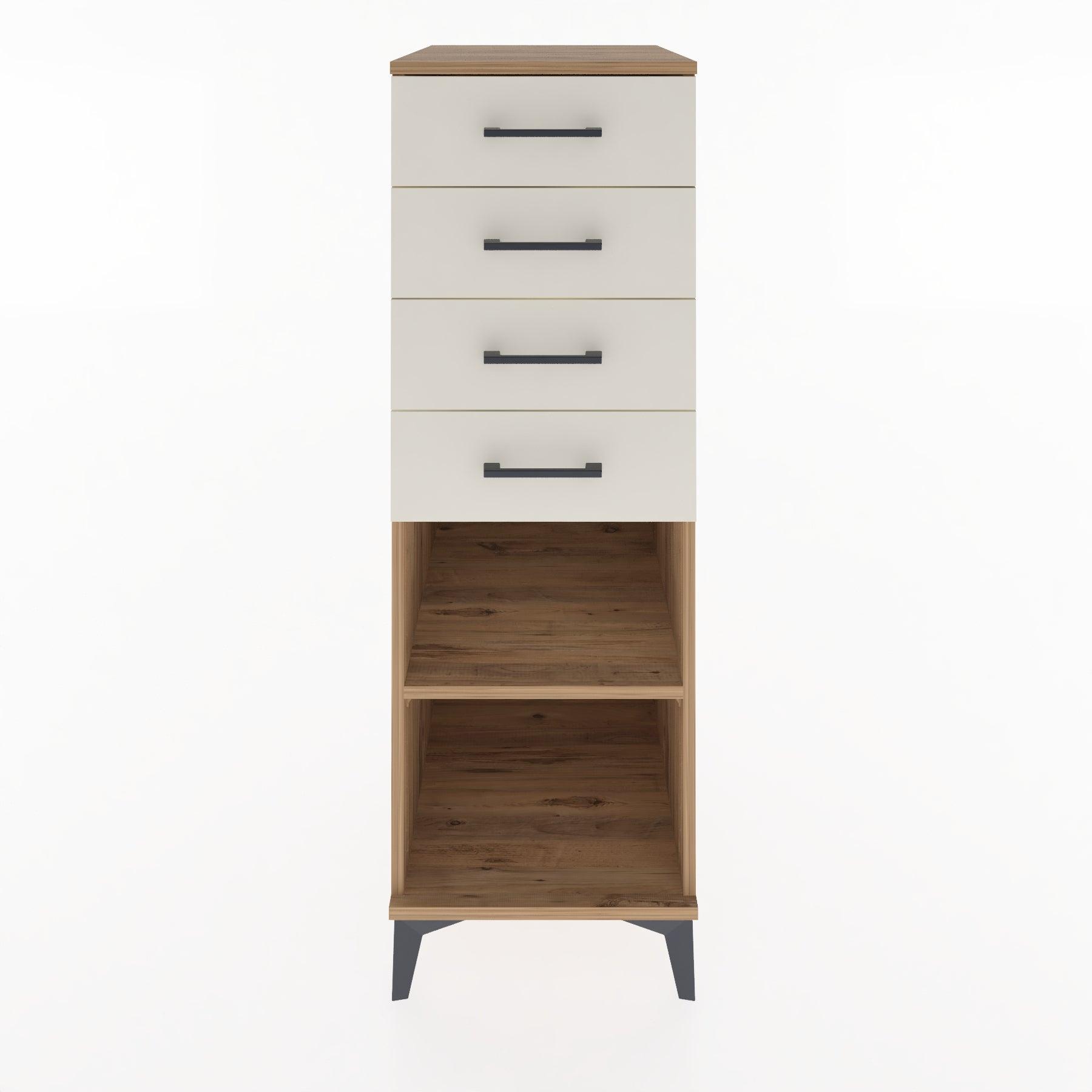 Woodntry Modüler Dolap Çam 44x30x122 cm Çekmeceli ve Raflı CR124-3