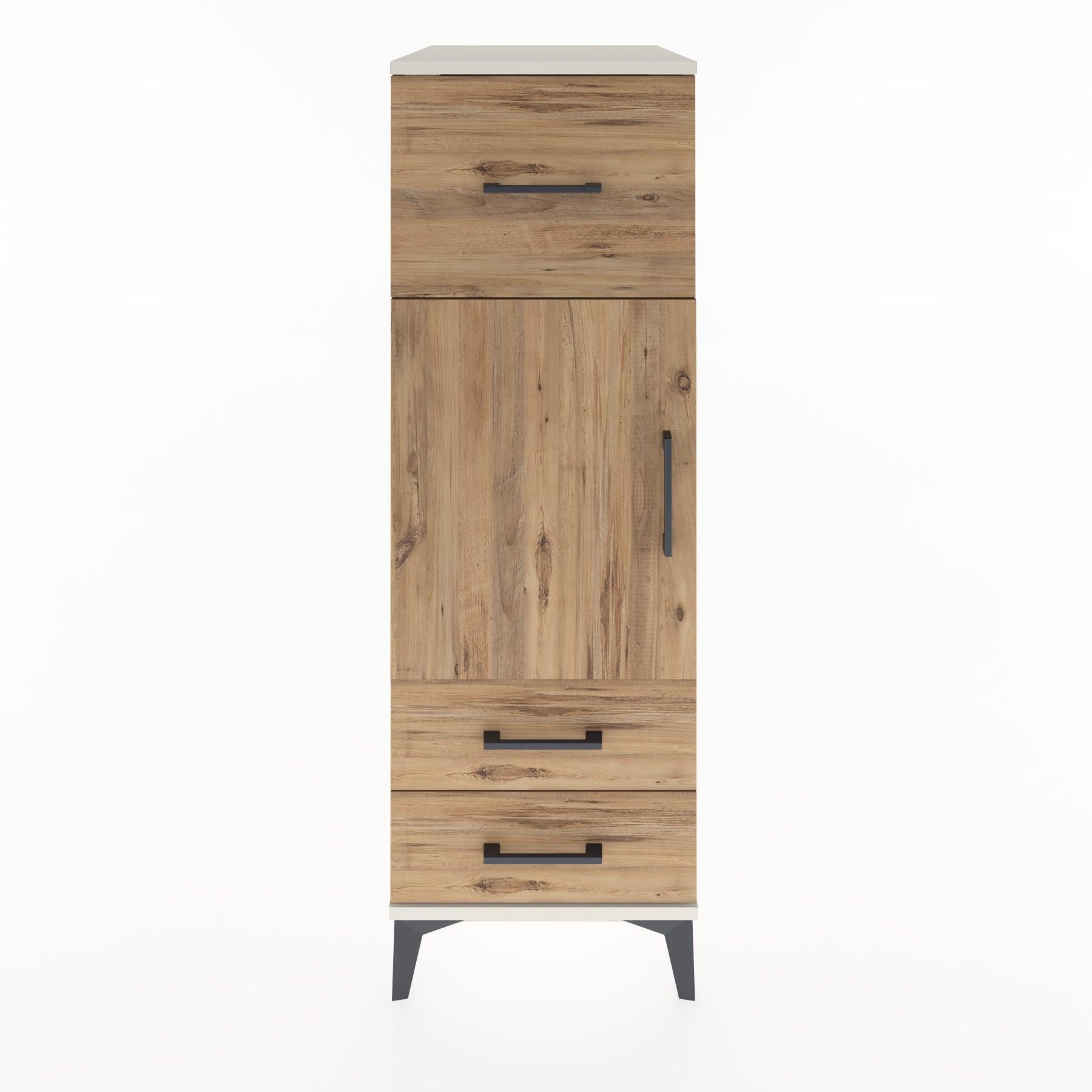 Woodntry Modular Cabinet Moonstone 44x30x122 cm with Doors and Drawers KC26-1