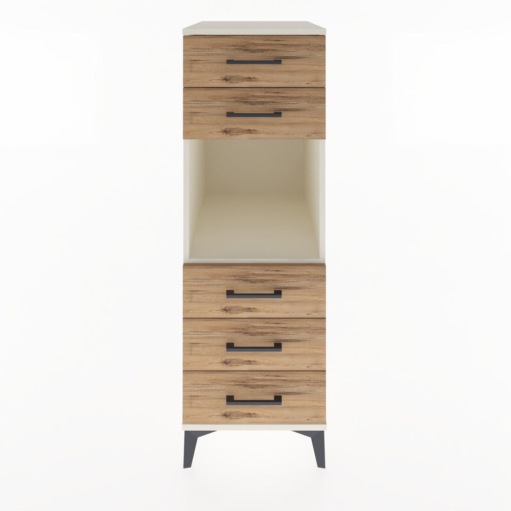 Woodntry Modüler Dolap Aytaşı 44x30x122 cm Çekmeceli ve Raflı CR126-1