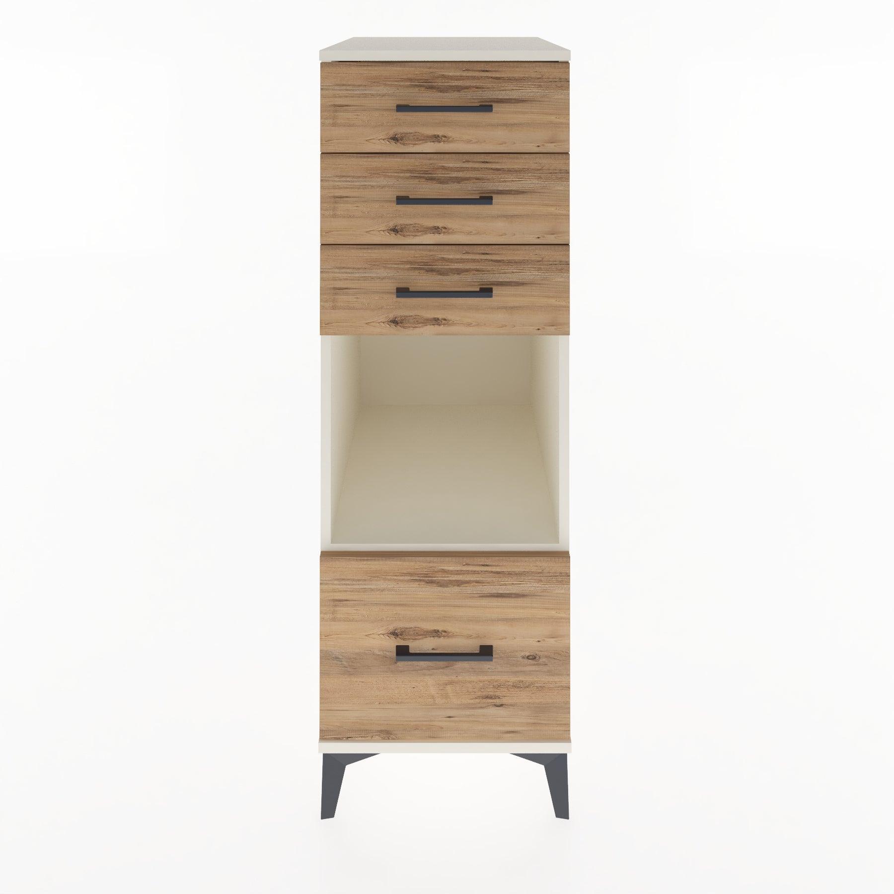 Woodntry Modular Cabinet Moonstone 44x30x122 cm with Drawers and Shelves CR76-1