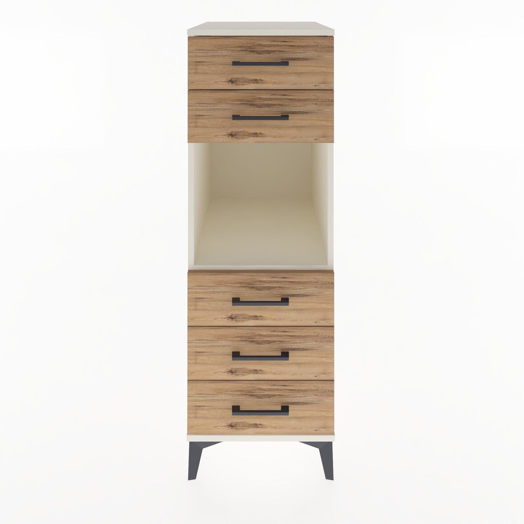 Woodntry Modular Cabinet Moonstone 44x59x122 cm with Drawers and Shelves CR126-1