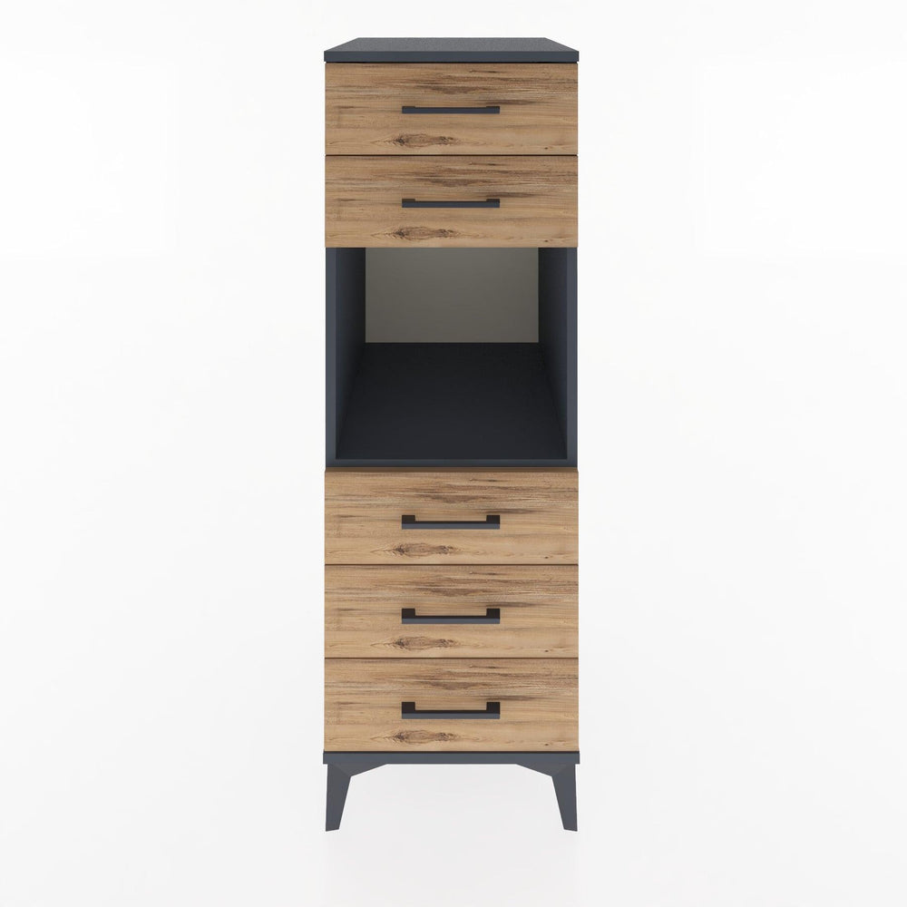 Woodntry Modular Cabinet Anthracite 44x59x122 cm with Drawers and Shelves CR126-2