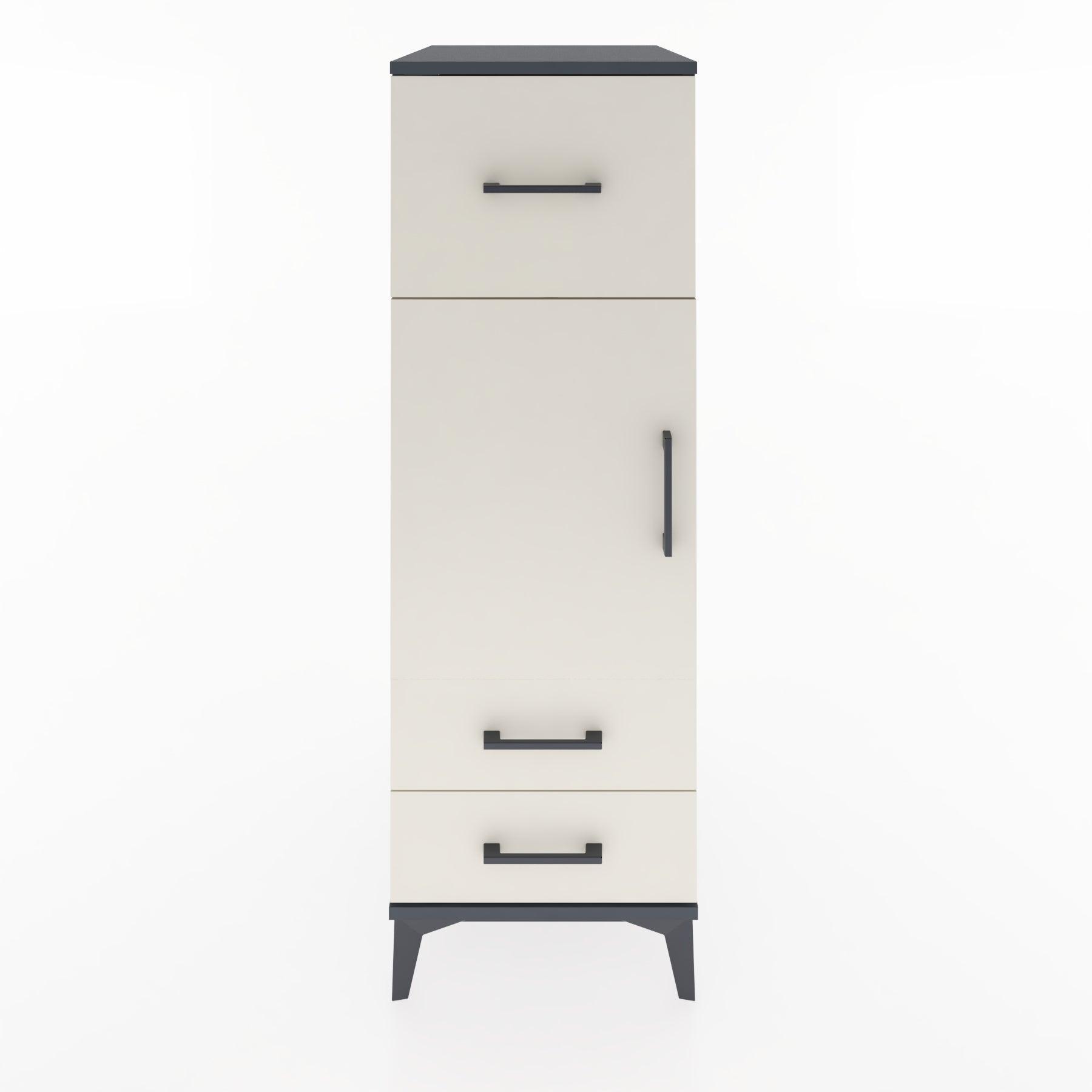 Woodntry Modular Cabinet Anthracite 44x30x122 cm with Doors and Drawers KC26-2