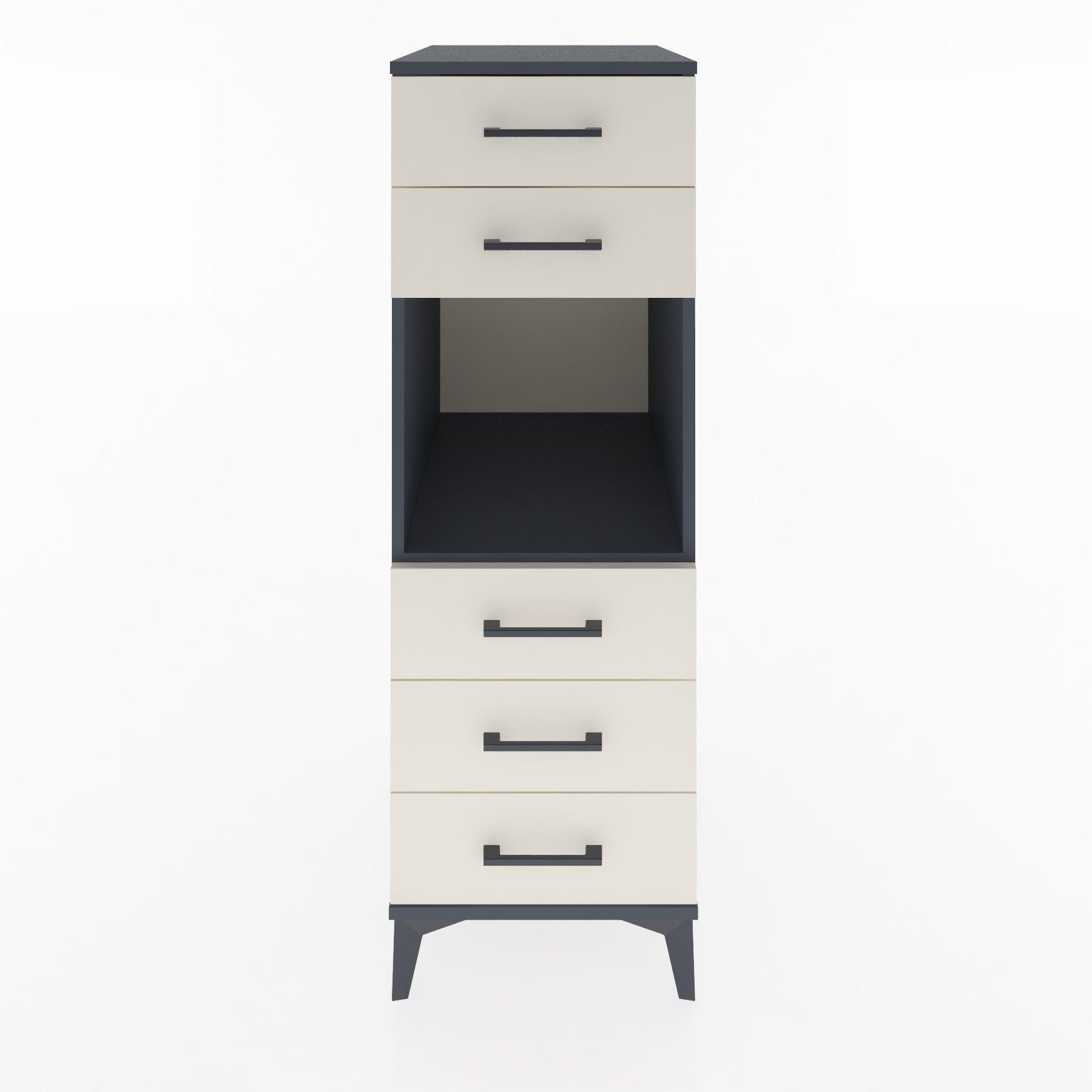 Woodntry Modular Cabinet Anthracite 44x59x122 cm with Drawers and Shelves CR126-2