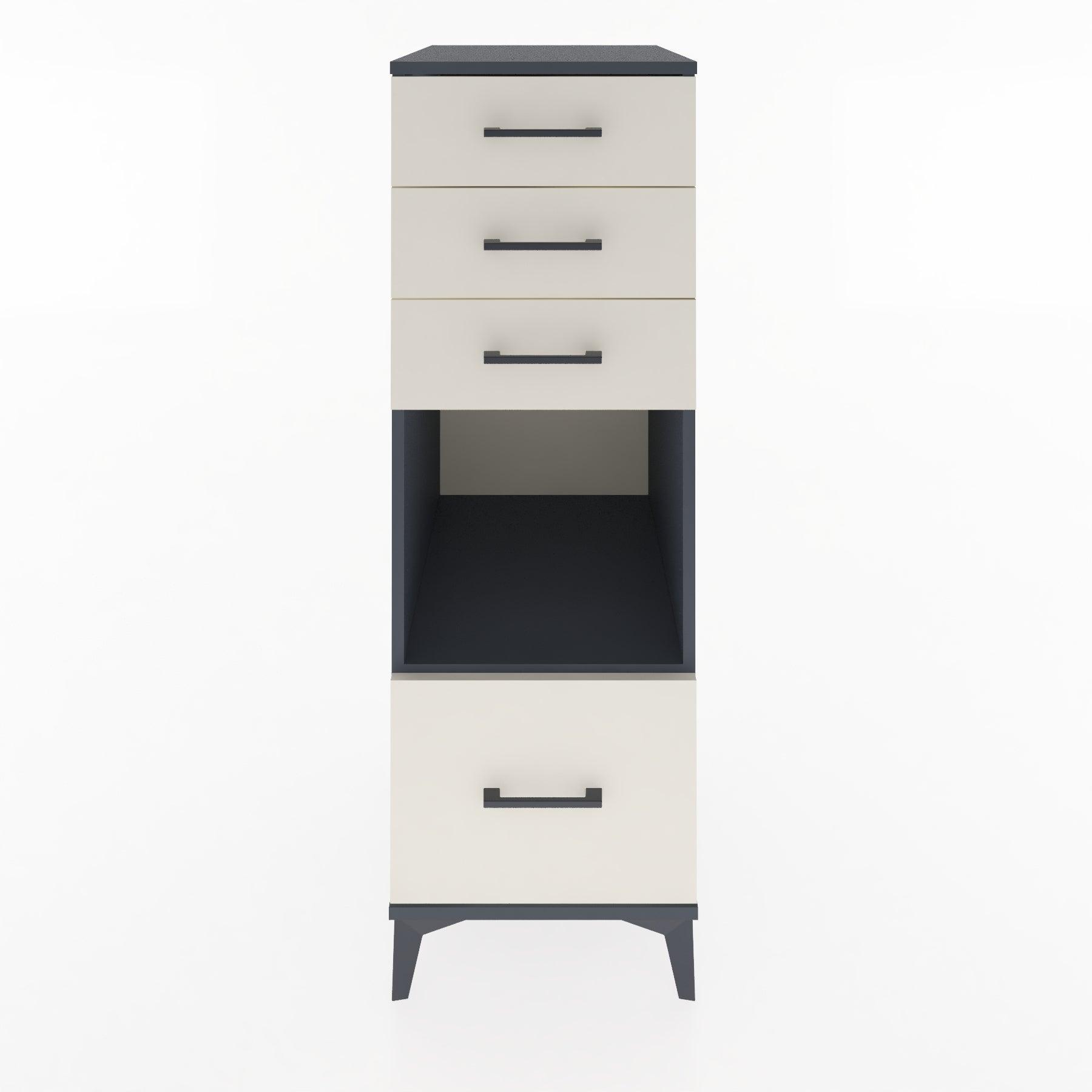 Woodntry Modular Cabinet Anthracite 44x30x122 cm with Drawers and Shelves CR76-2