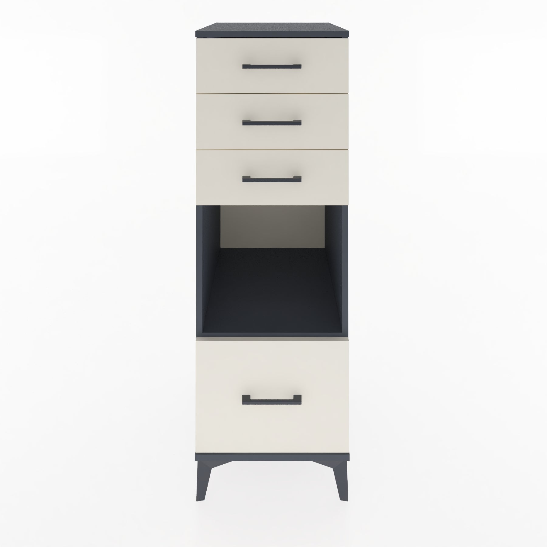 Woodntry Modular Cabinet Anthracite 44x59x122 cm with Drawers and Shelves CR76-2