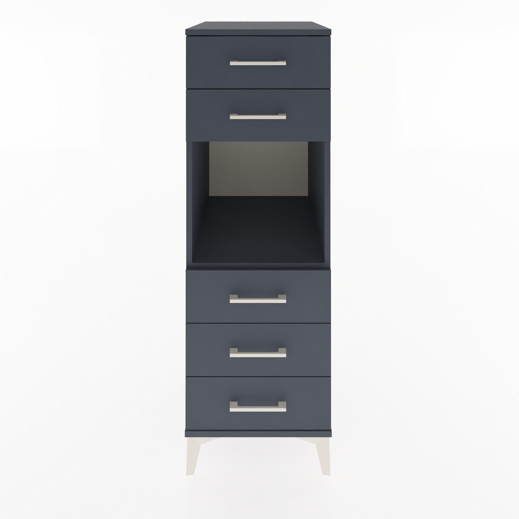 Woodntry Modular Cabinet Anthracite 44x59x122 cm with Drawers and Shelves CR126-2