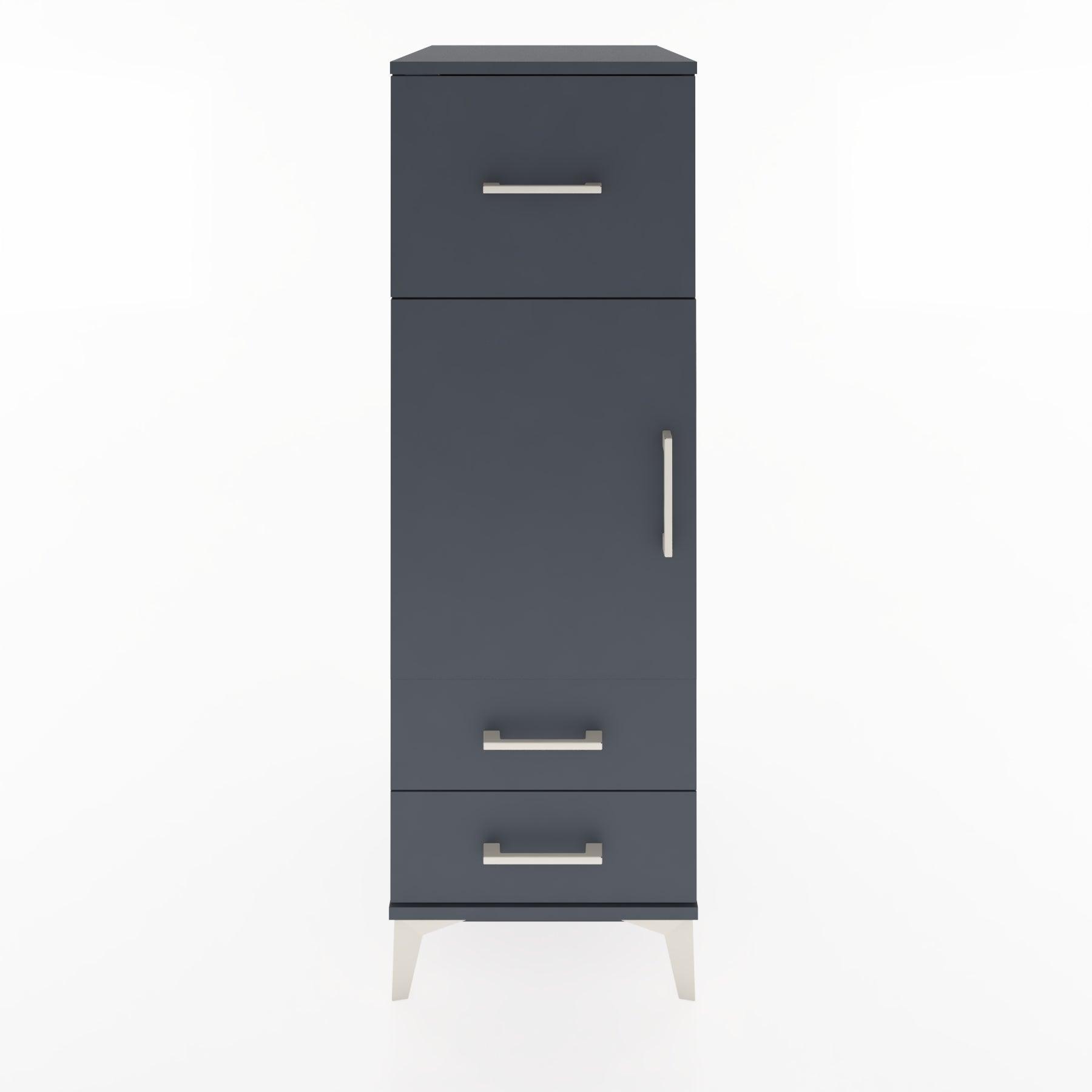 Woodntry Modular Cabinet Anthracite 44x30x122 cm with Doors and Drawers KC26-2