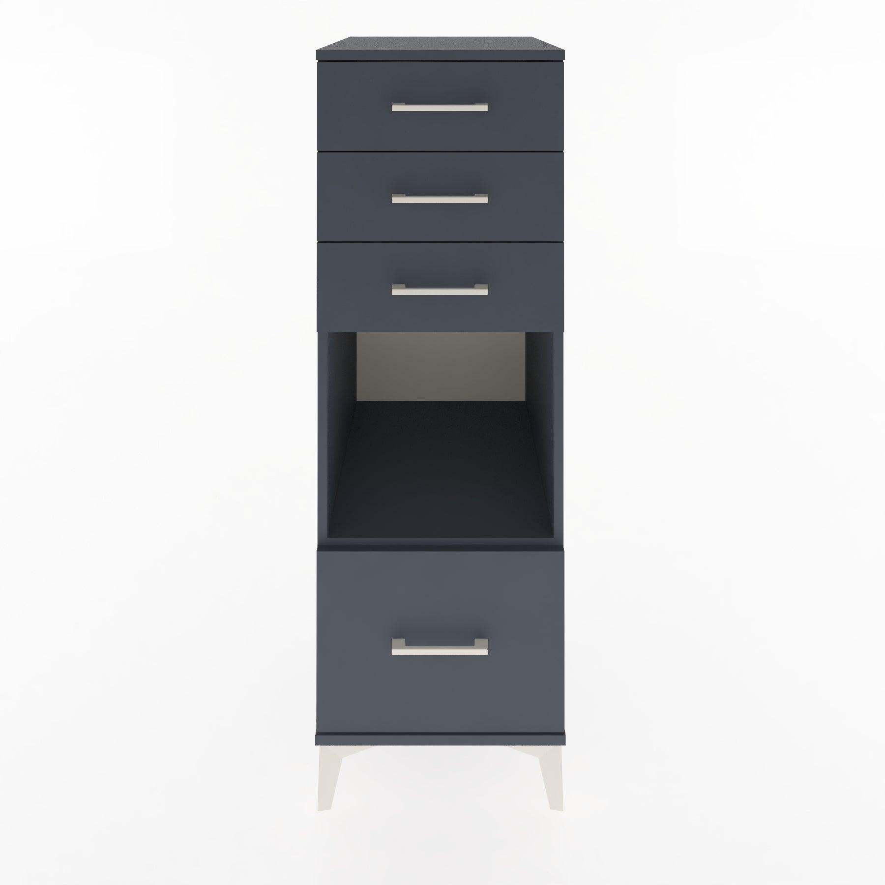Woodntry Modular Cabinet Anthracite 44x30x122 cm with Drawers and Shelves CR76-2