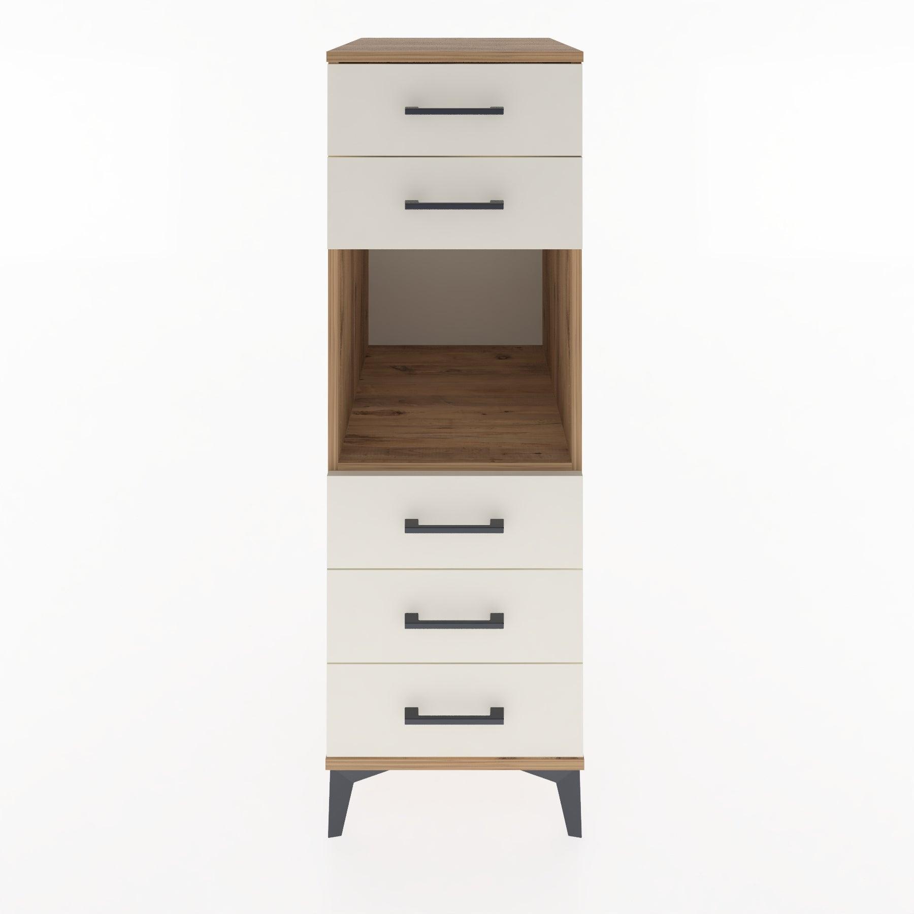 Woodntry Modüler Dolap Çam 44x30x122 cm Çekmeceli ve Raflı CR126-3