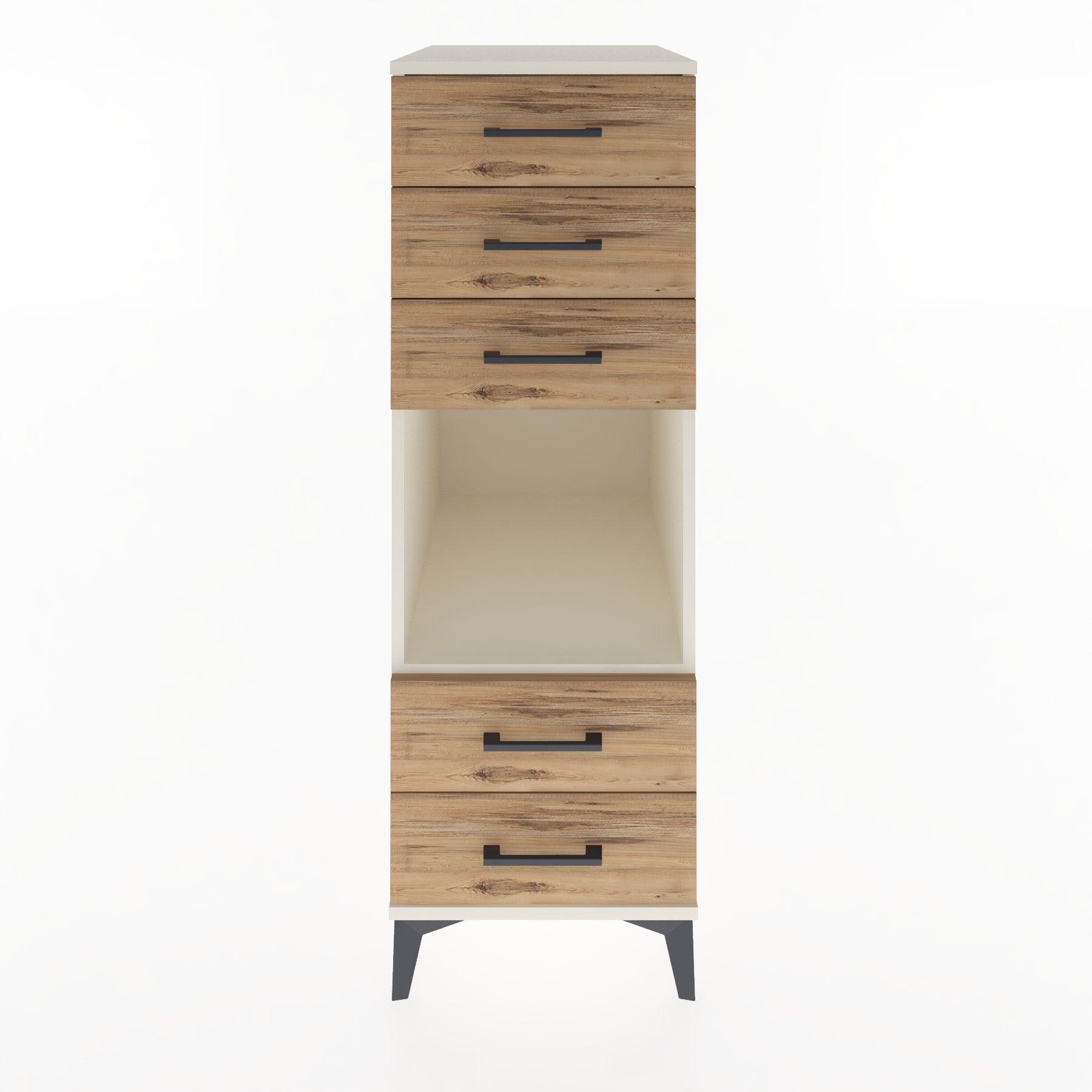 Woodntry Modular Cabinet Moonstone 44x59x122 cm with Drawers and Shelves CR127-1