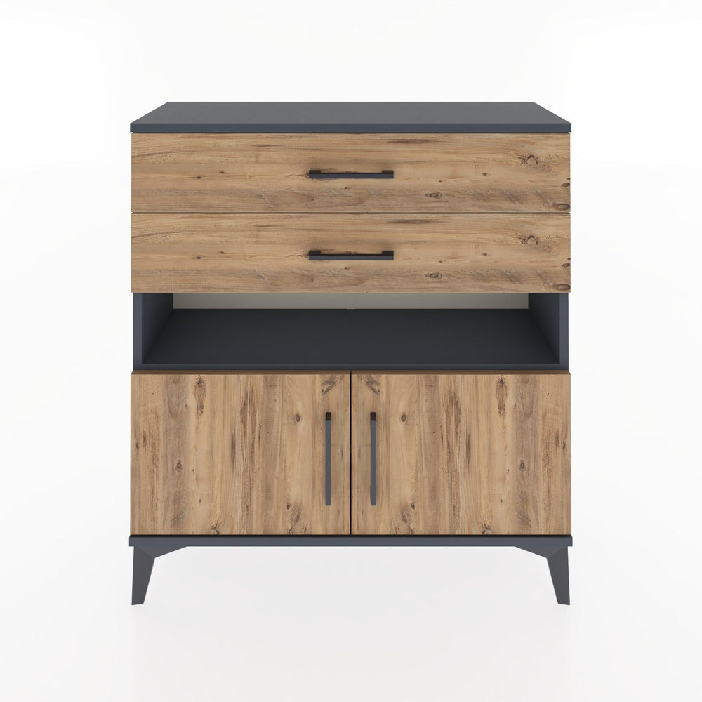 Woodntry Modüler Şifonyer Antrasit 88x30x84 cm Fonksiyonel F27-2