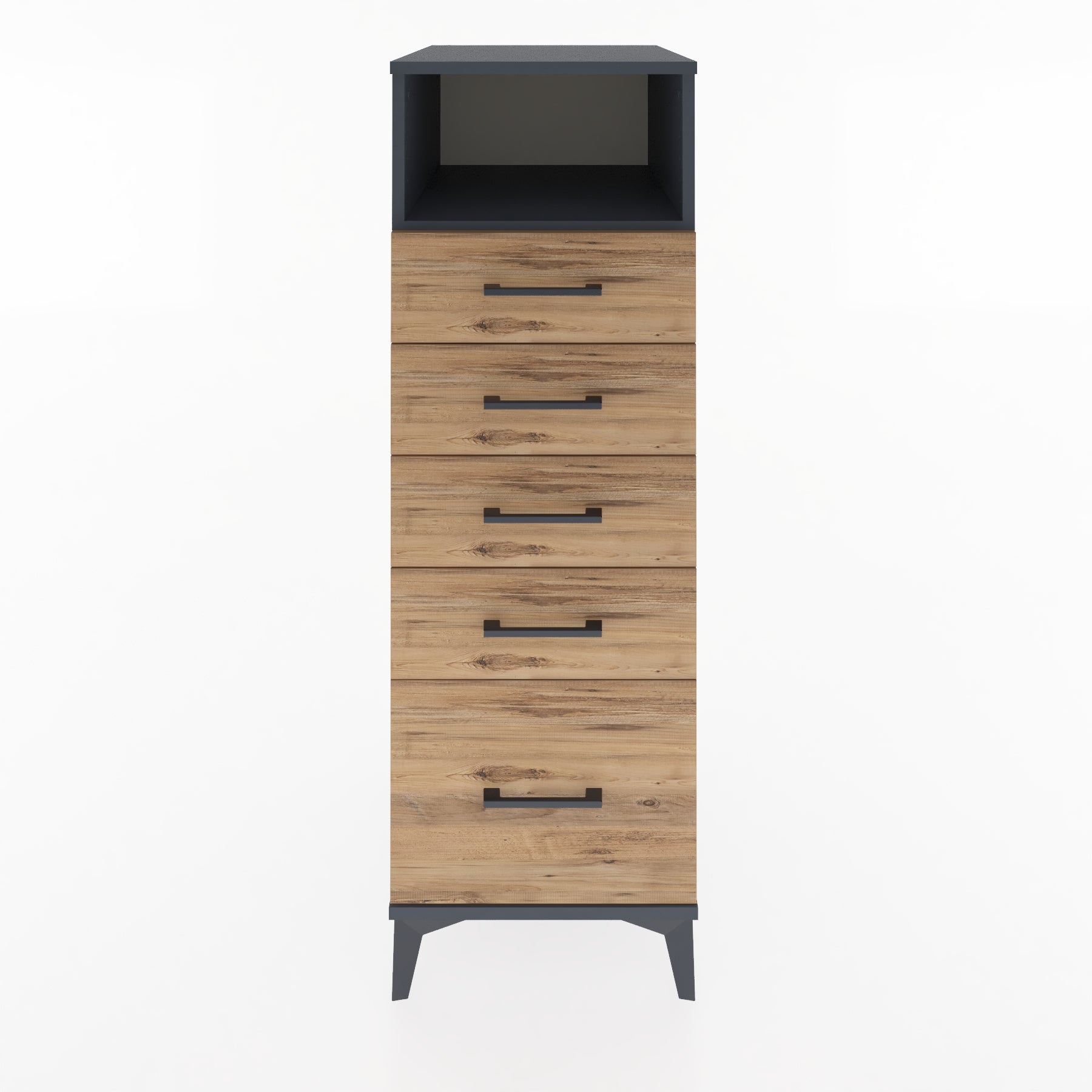 Woodntry Modular Cabinet Anthracite 44x59x122 cm with Drawers and Shelves CR77-2