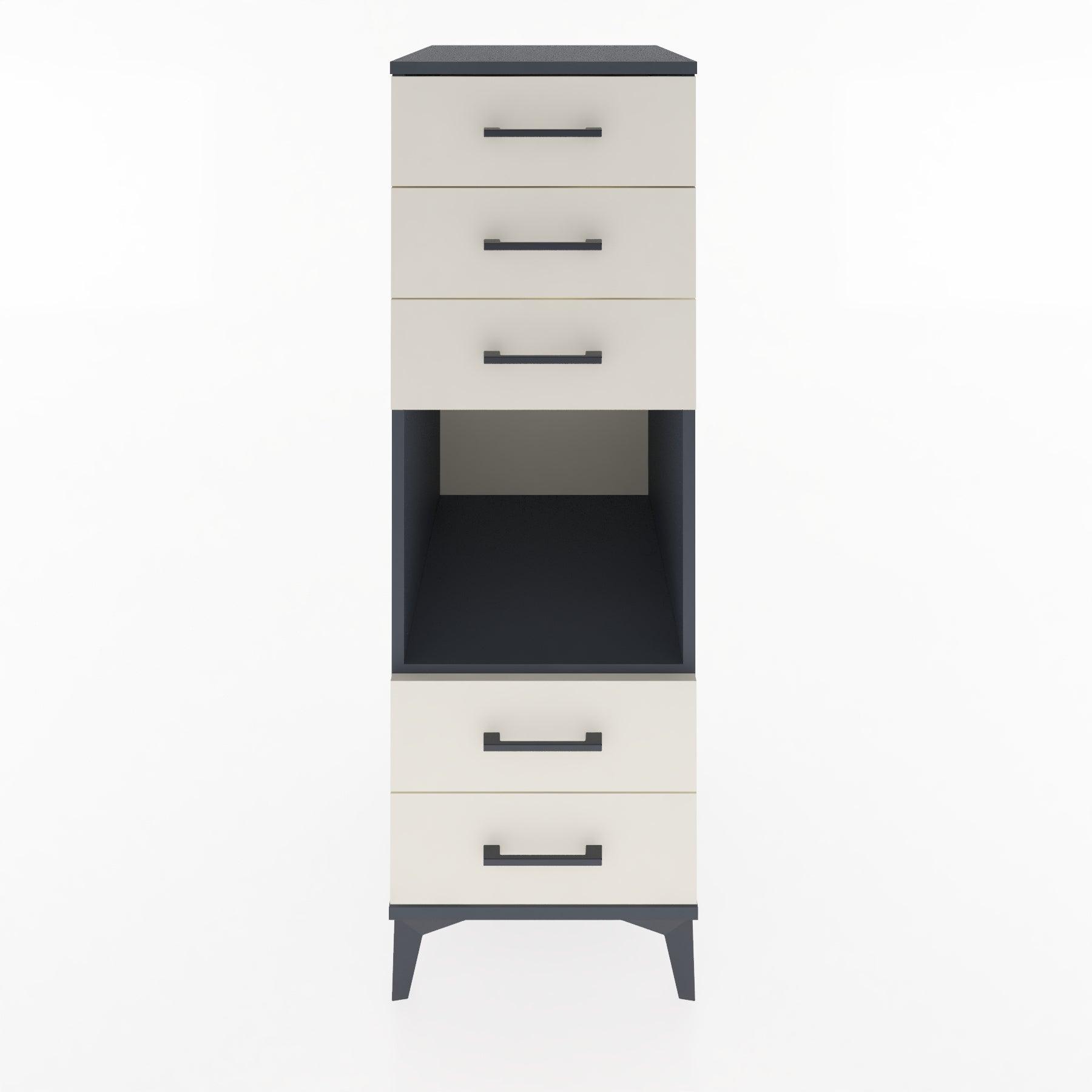 Woodntry Modular Cabinet Anthracite 44x59x122 cm with Drawers and Shelves CR127-2