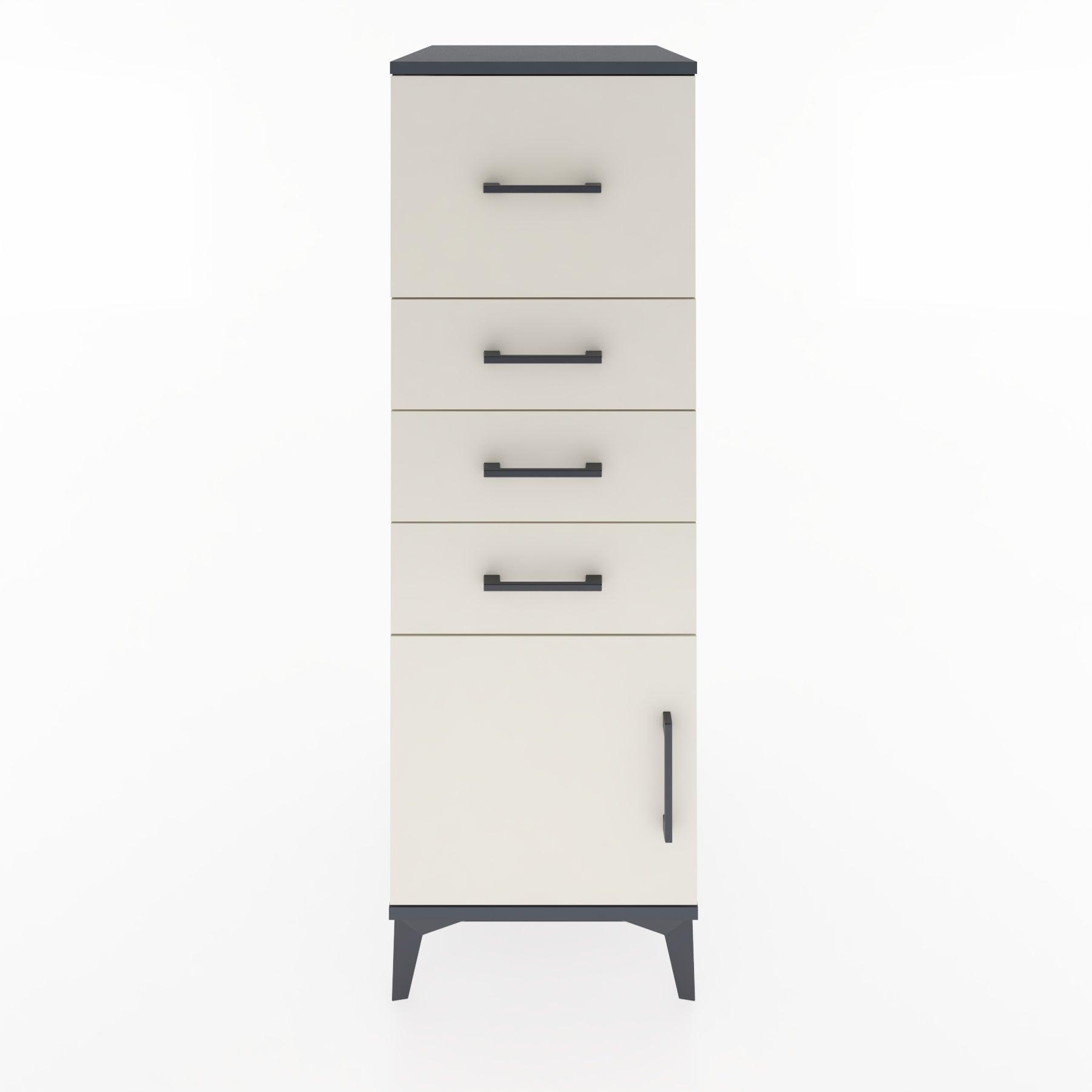 Woodntry Modular Cabinet Anthracite 44x30x122 cm with Doors and Drawers KC27-2