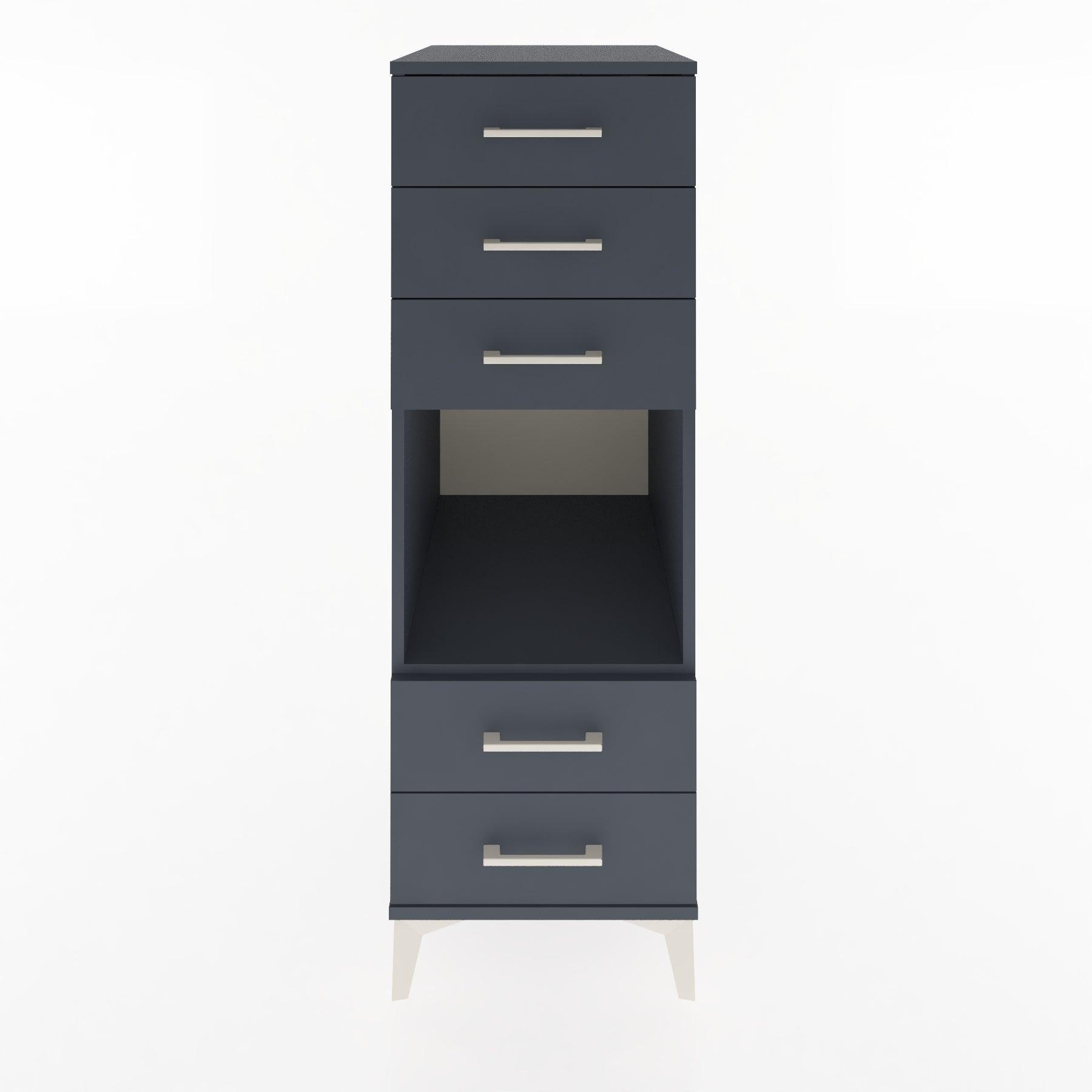 Woodntry Modular Cabinet Anthracite 44x59x122 cm with Drawers and Shelves CR127-2