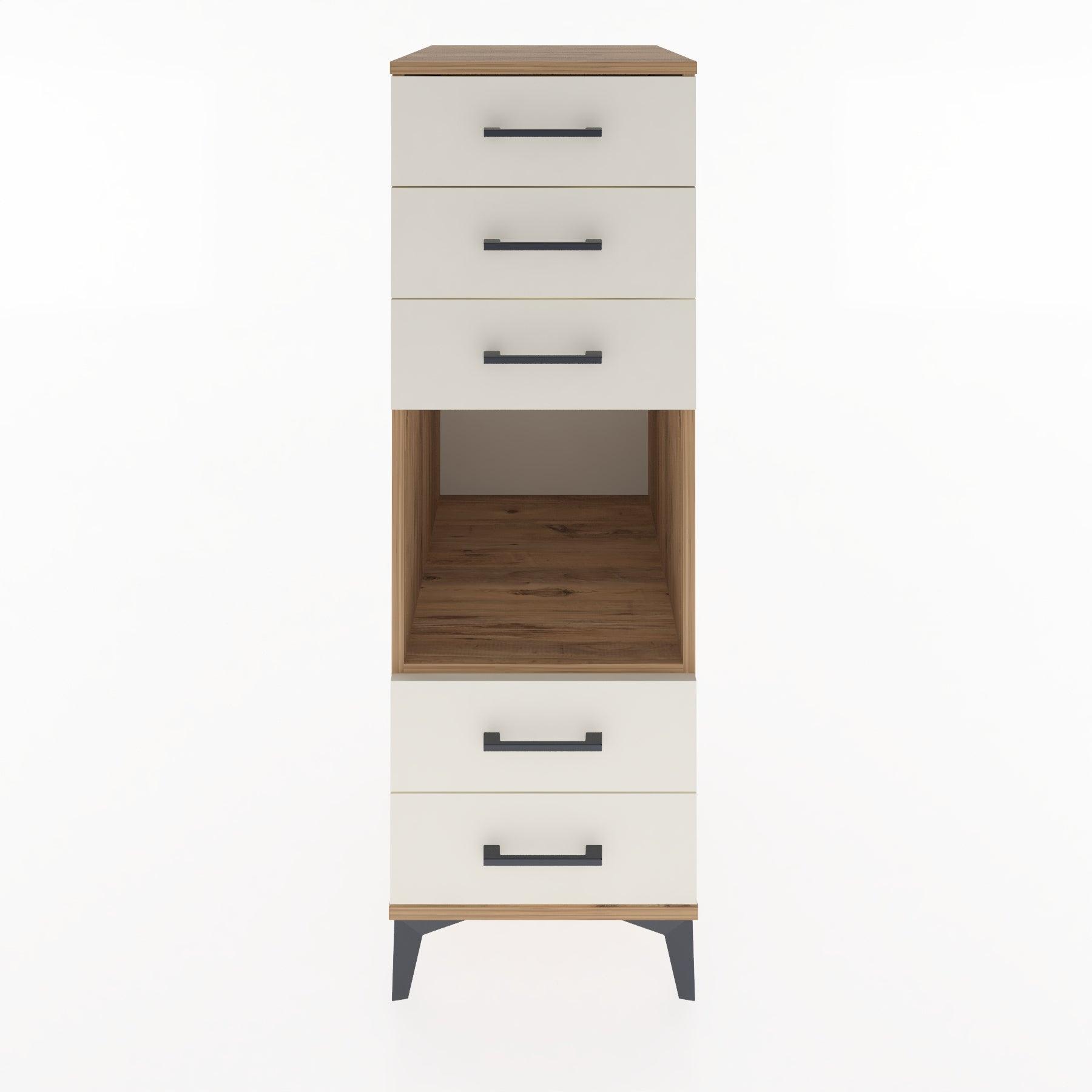 Woodntry Modüler Dolap Çam 44x30x122 cm Çekmeceli ve Raflı CR127-3