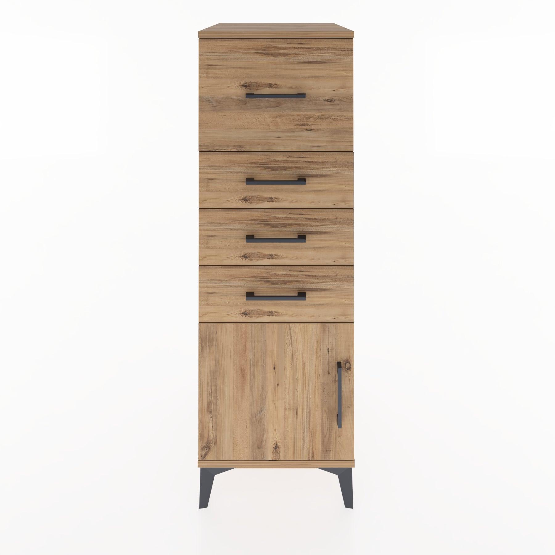 Woodntry Modular Cabinet Pine 44x59x122 cm with Doors and Drawers KC27-3