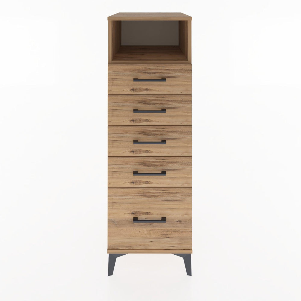 Woodntry Modüler Dolap Çam 44x30x122 cm Çekmeceli ve Raflı CR77-3