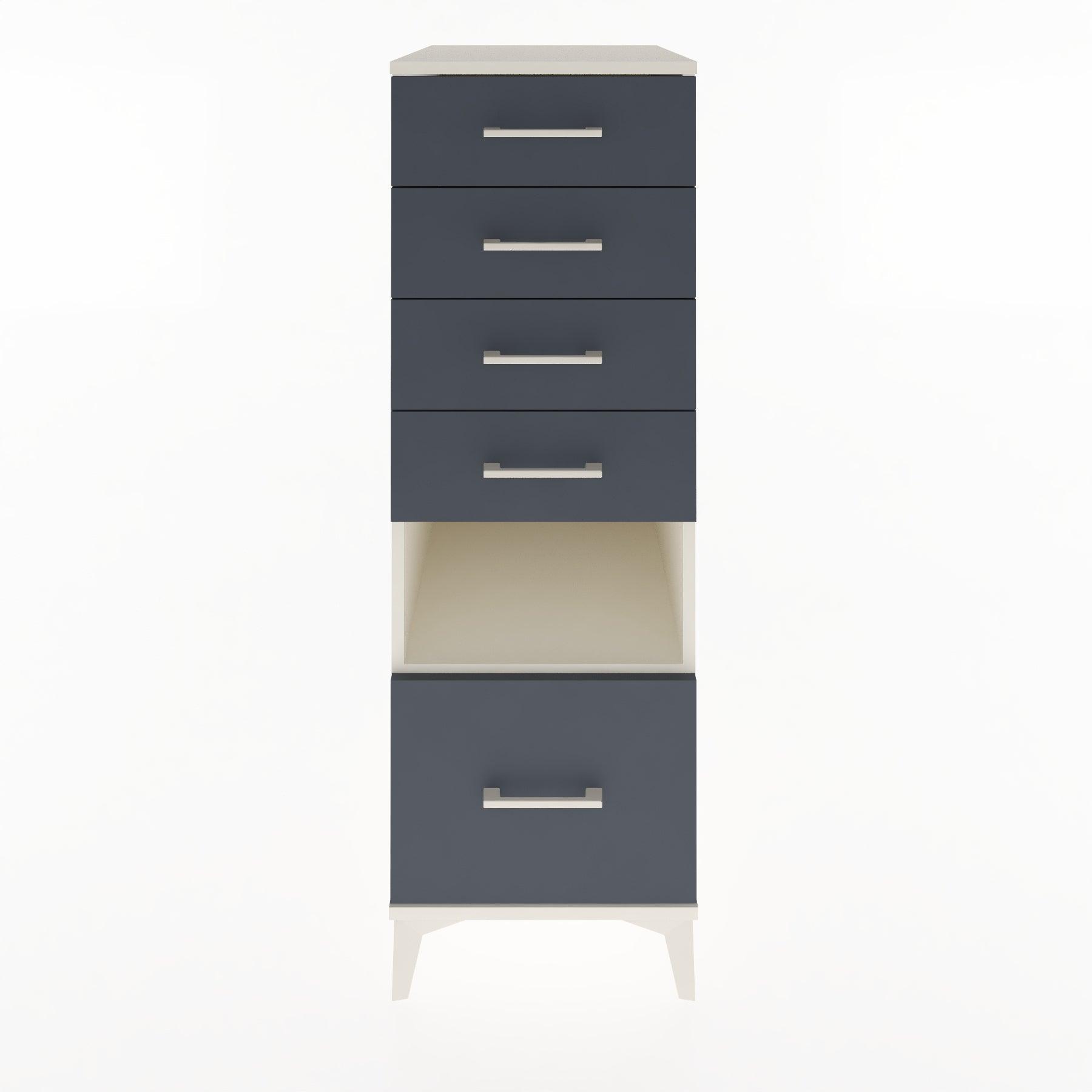 Woodntry Modular Cabinet Moonstone 44x30x122 cm with Drawers and Shelves CR78-1