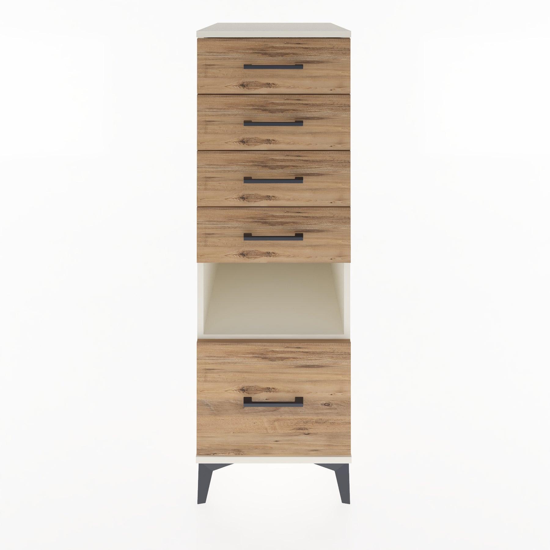 Woodntry Modular Cabinet Moonstone 44x30x122 cm with Drawers and Shelves CR78-1