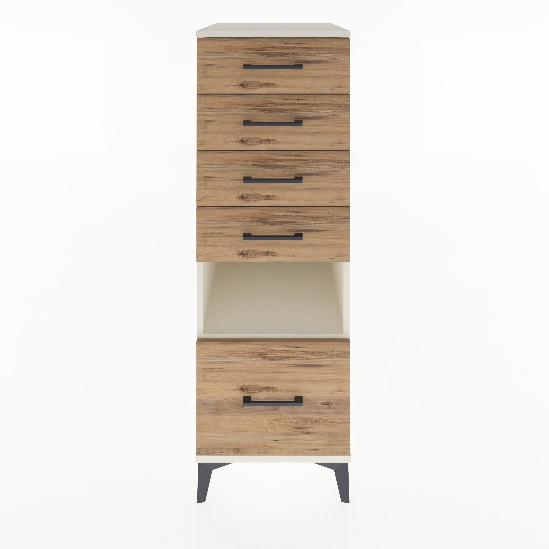 Woodntry Modular Cabinet Moonstone 44x59x122 cm with Drawers and Shelves CR78-1