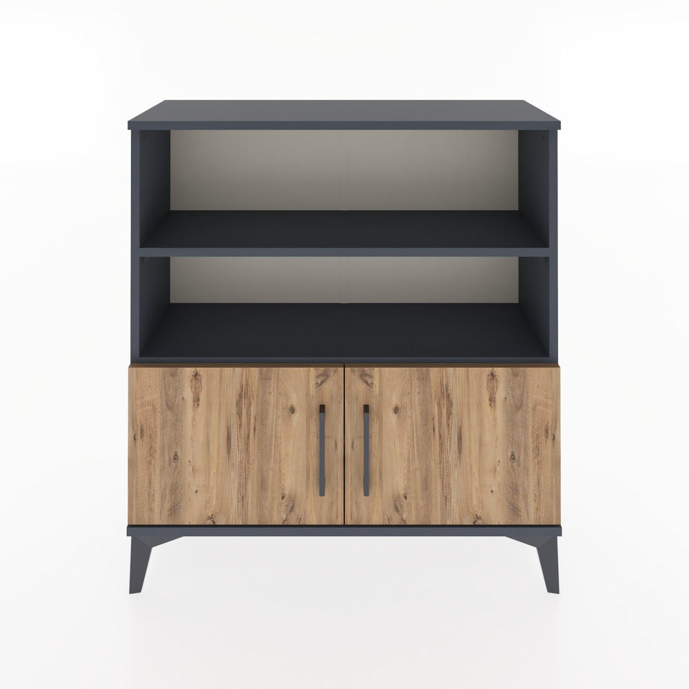 Woodntry Modüler Şifonyer Antrasit 88x30x84 cm Kapaklı ve Raflı KR28-2