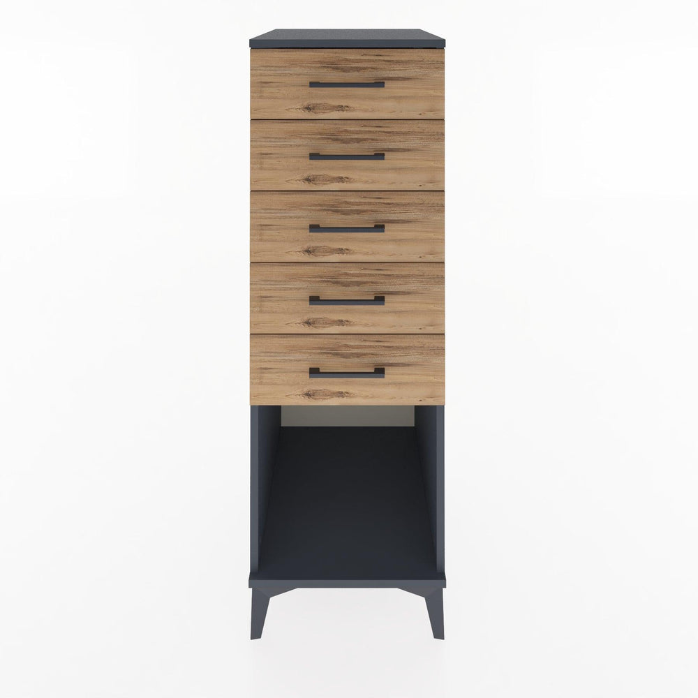 Woodntry Modular Cabinet Anthracite 44x30x122 cm with Drawers and Shelves CR128-2
