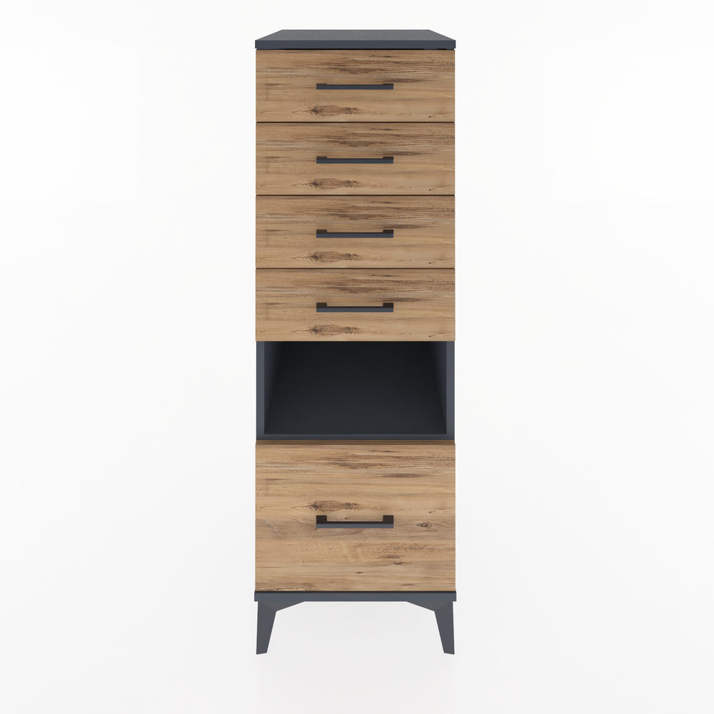 Woodntry Modular Cabinet Anthracite 44x59x122 cm with Drawers and Shelves CR78-2