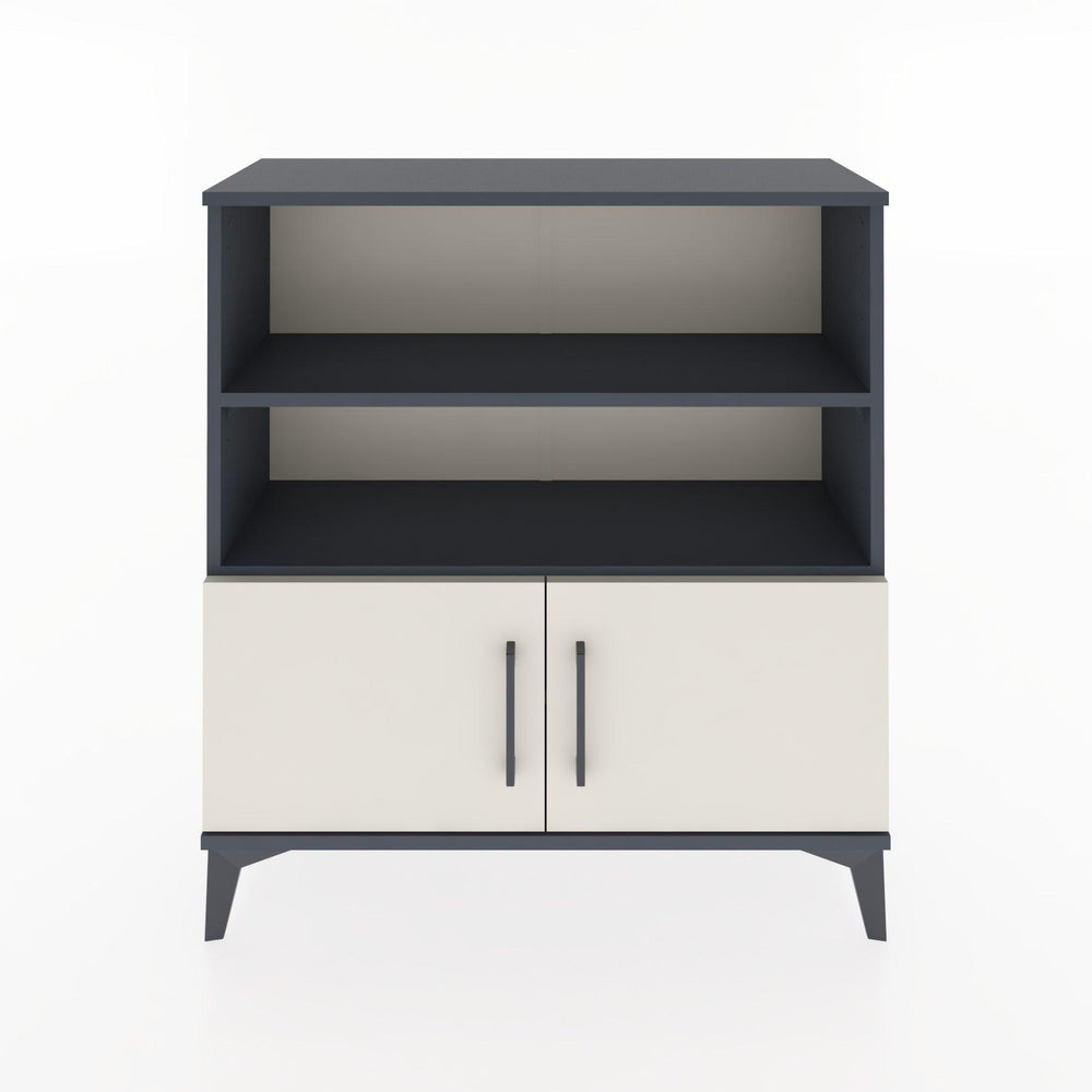 Woodntry Modüler Şifonyer Antrasit 88x30x84 cm Kapaklı ve Raflı KR28-2