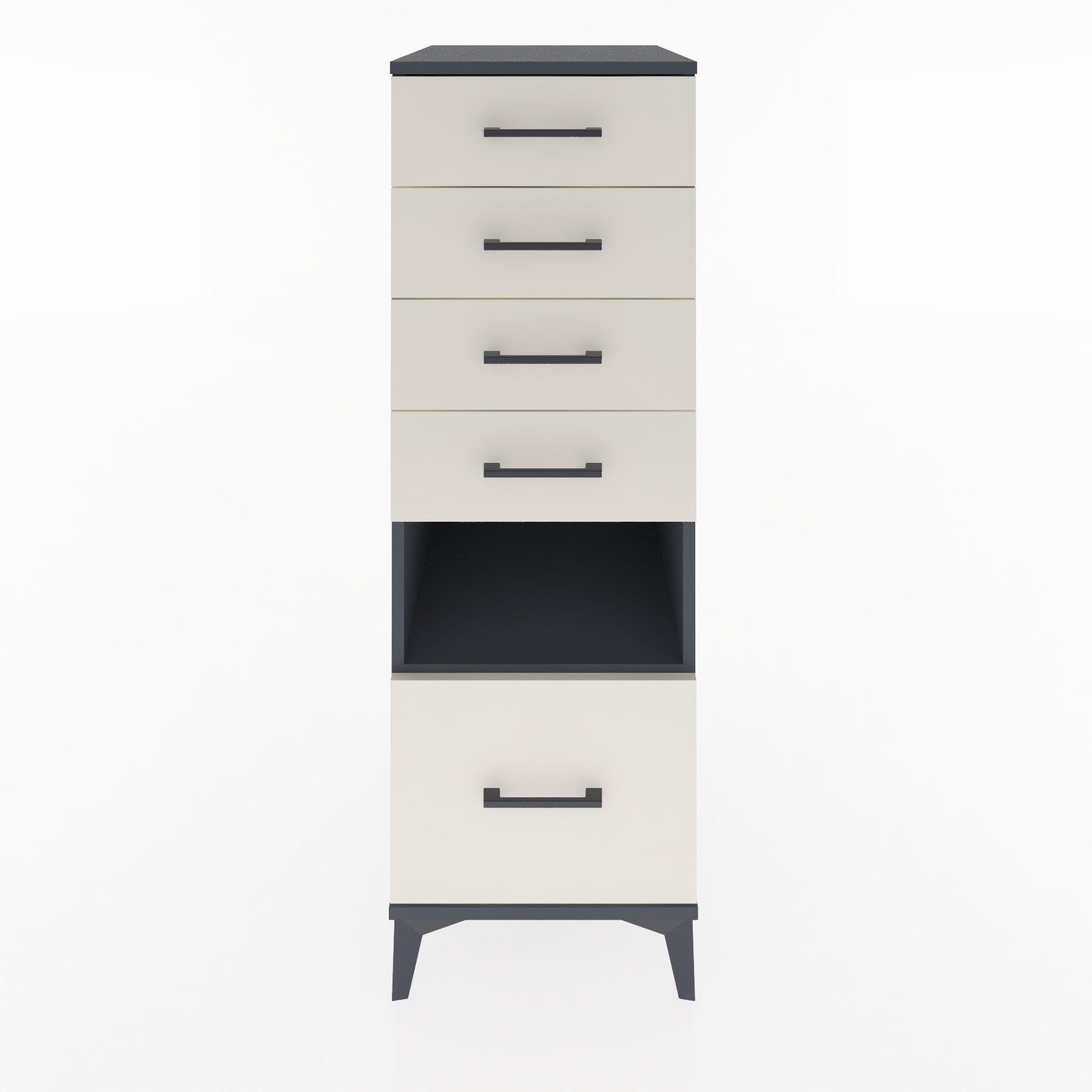 Woodntry Modular Cabinet Anthracite 44x30x122 cm with Drawers and Shelves CR78-2