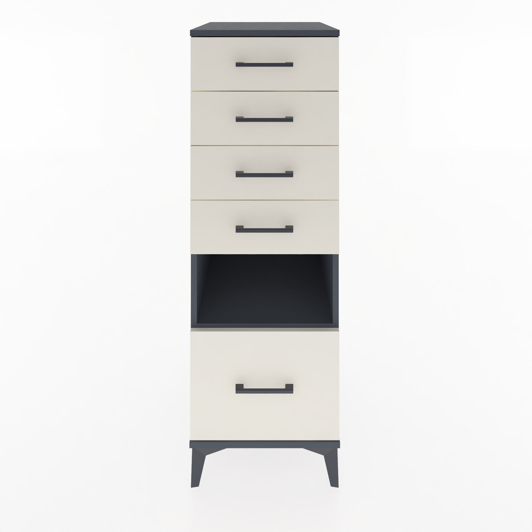 Woodntry Modular Cabinet Anthracite 44x59x122 cm with Drawers and Shelves CR78-2