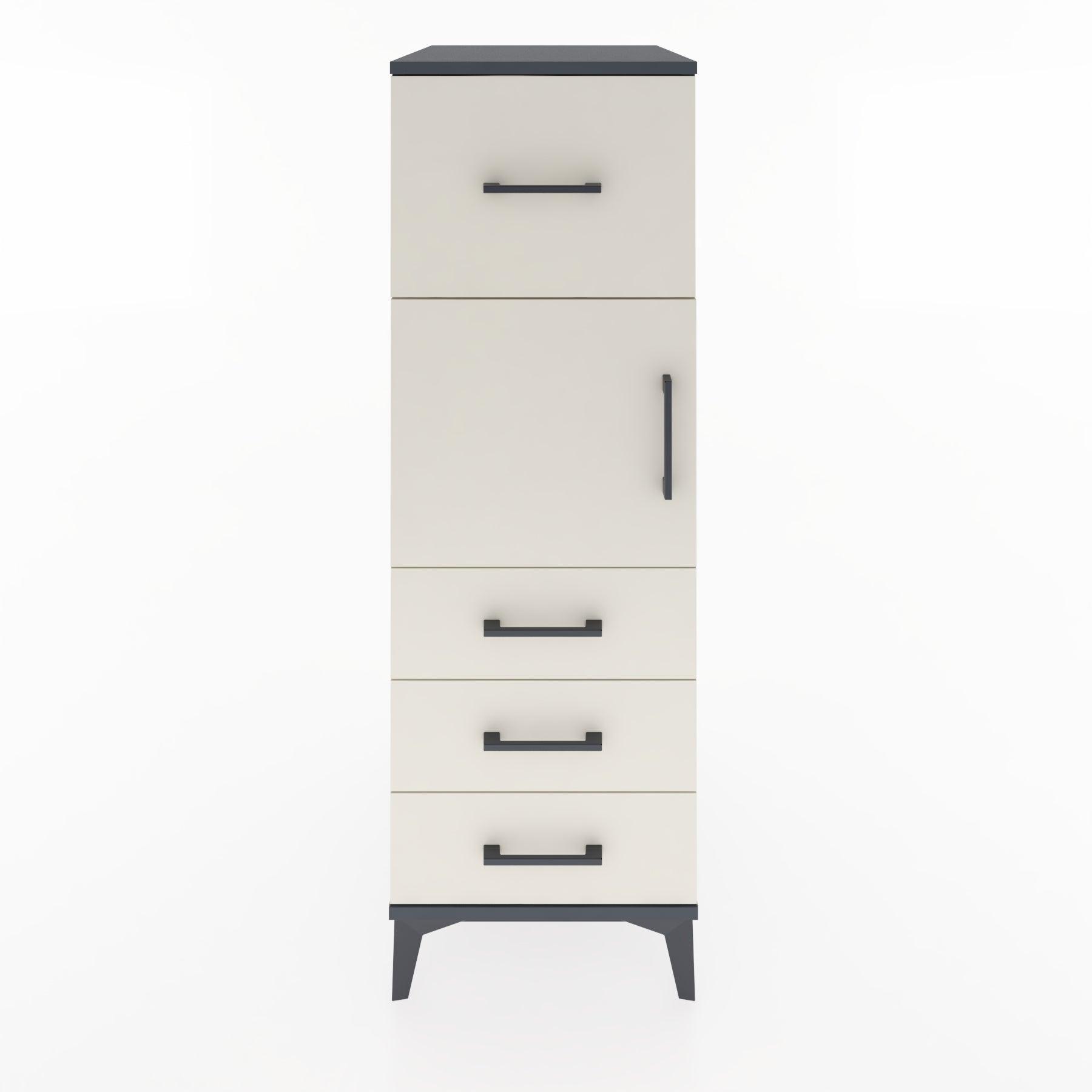 Woodntry Modular Cabinet Anthracite 44x30x122 cm with Doors and Drawers KC28-2