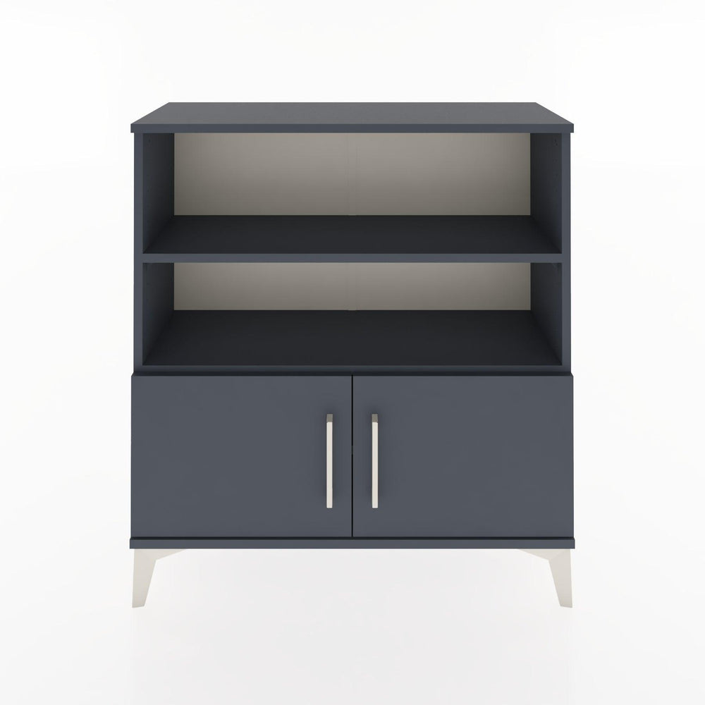 Woodntry Modüler Şifonyer Antrasit 88x30x84 cm Kapaklı ve Raflı KR28-2
