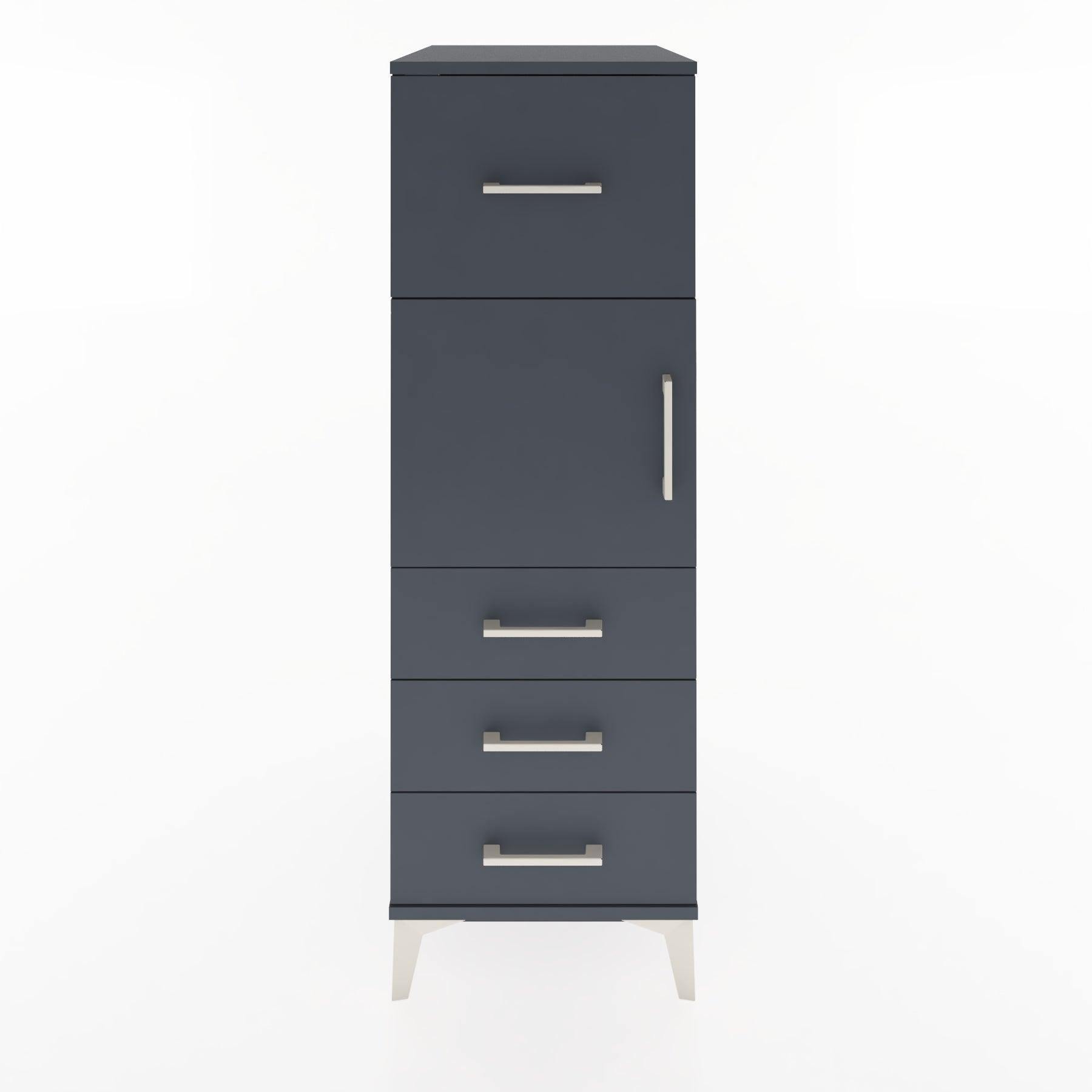 Woodntry Modular Cabinet Anthracite 44x30x122 cm with Doors and Drawers KC28-2