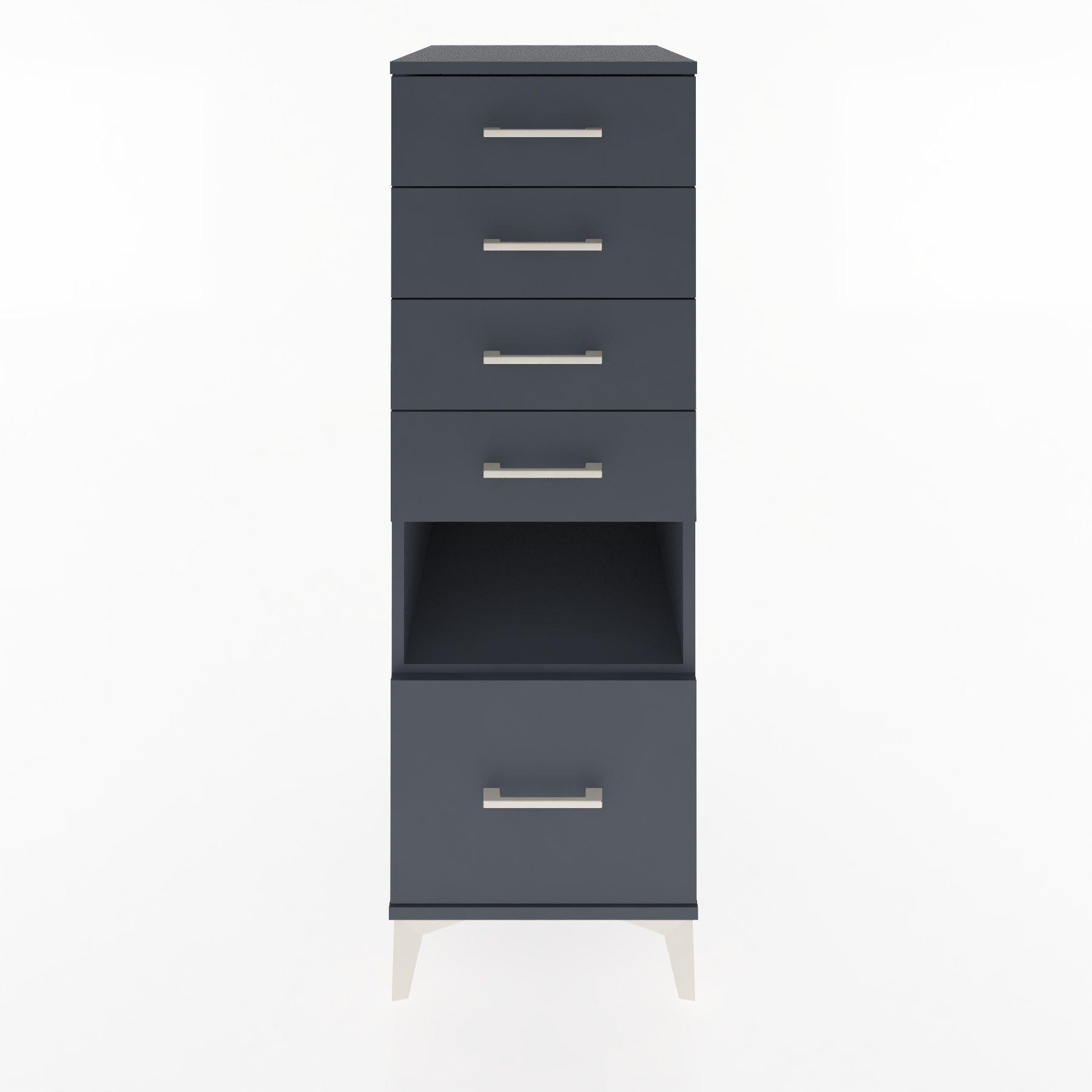 Woodntry Modular Cabinet Anthracite 44x30x122 cm with Drawers and Shelves CR78-2