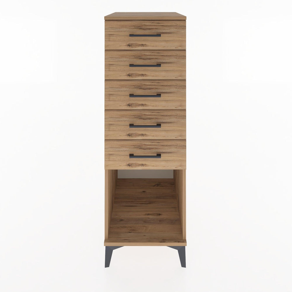 Woodntry Modüler Dolap Çam 44x30x122 cm Çekmeceli ve Raflı CR128-3