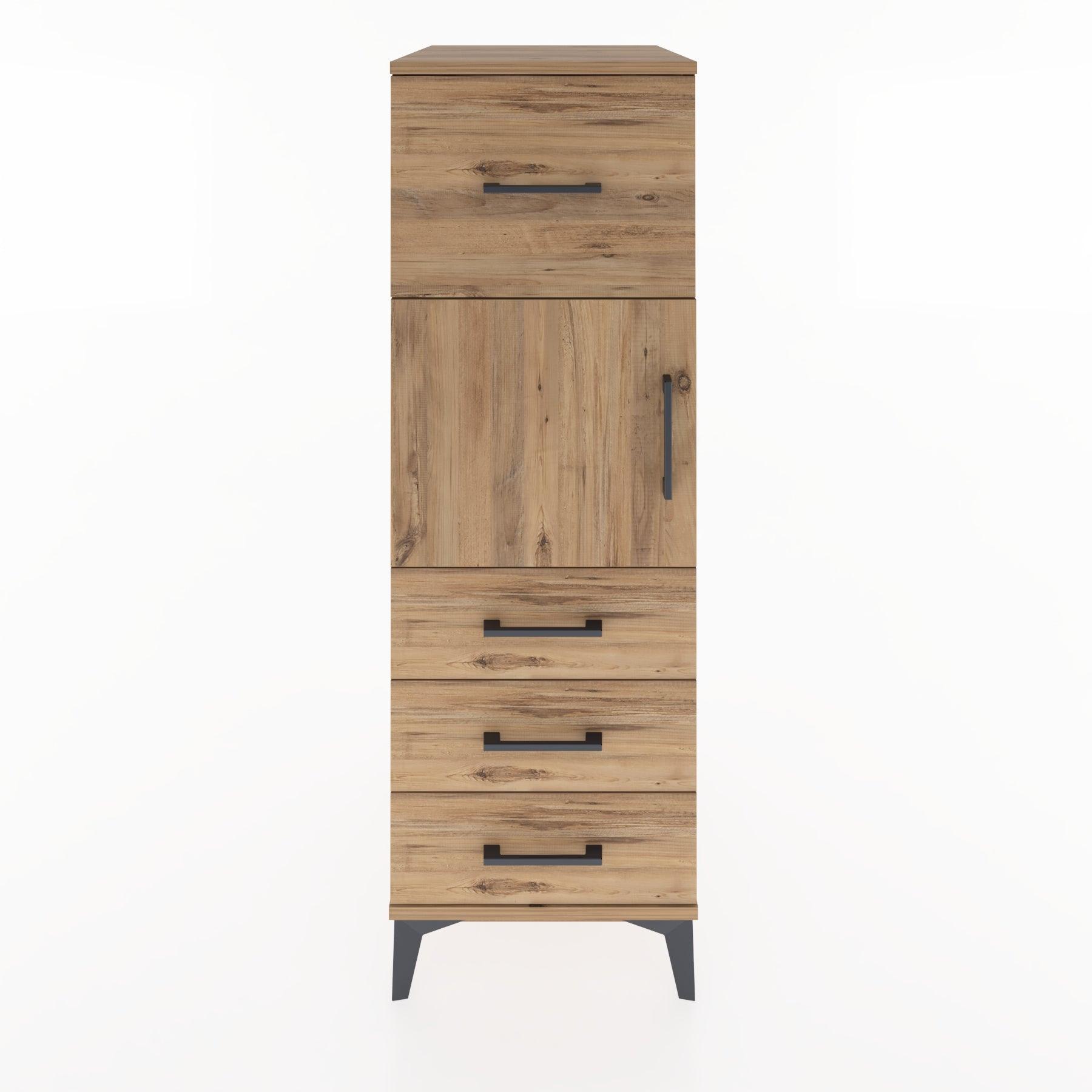 Woodntry Modular Cabinet Pine 44x30x122 cm with Doors and Drawers KC28-3
